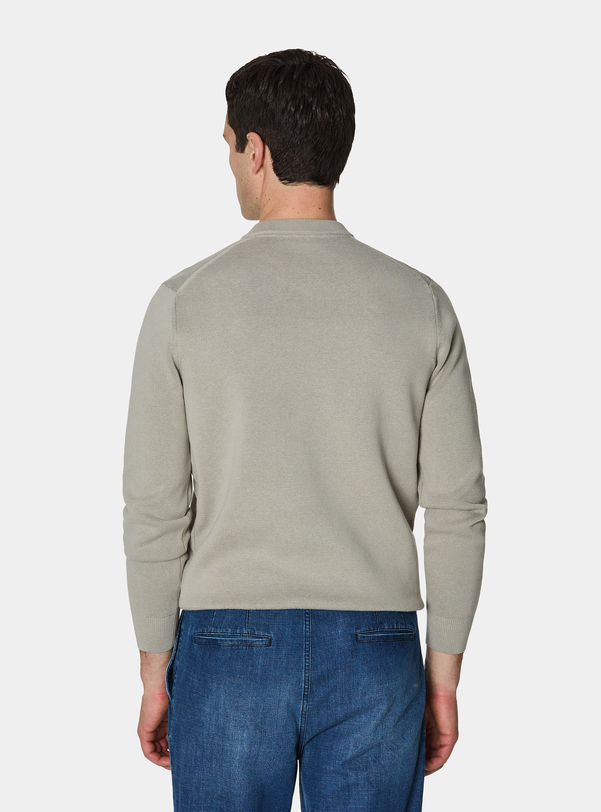 Maglia girocollo in misto cotone, SABBIA