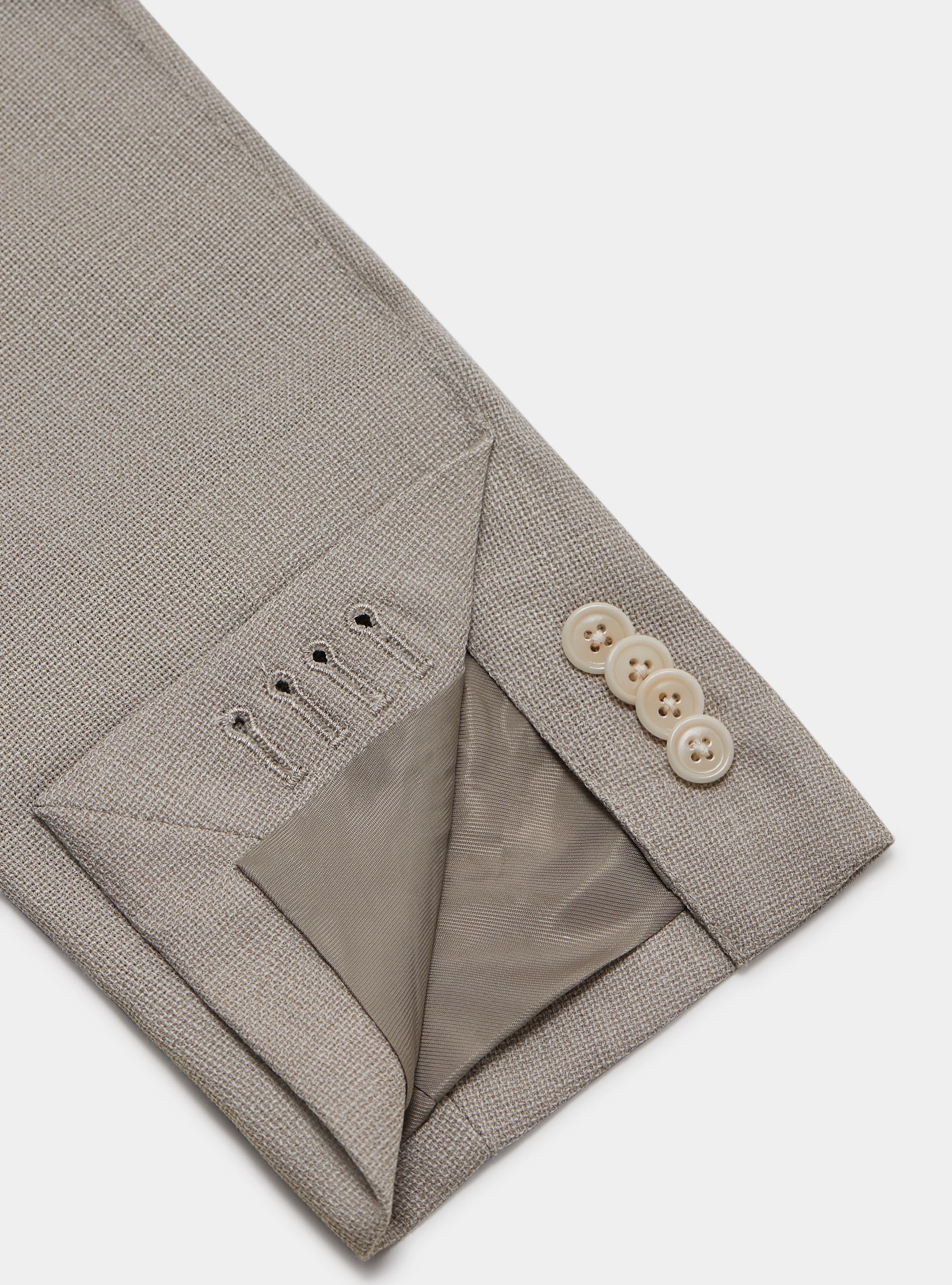 Giacca in lana micro texture, ECRU