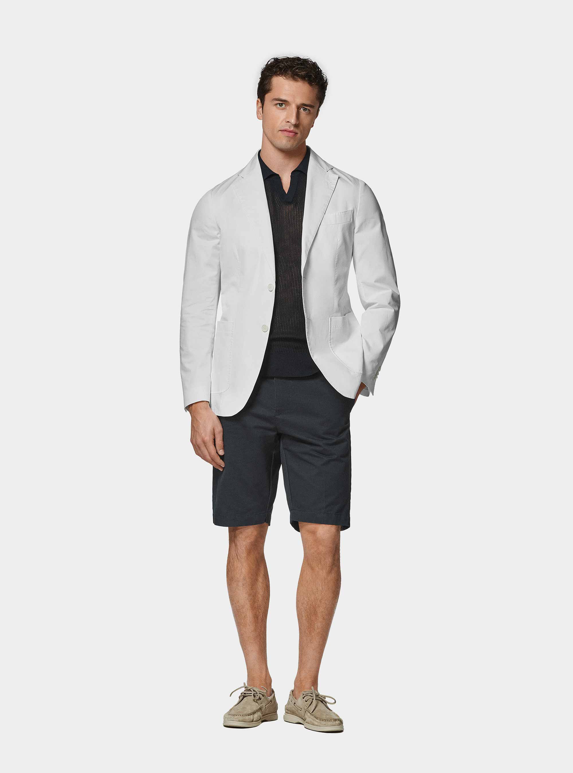 Giacca in cotone popeline, BIANCO