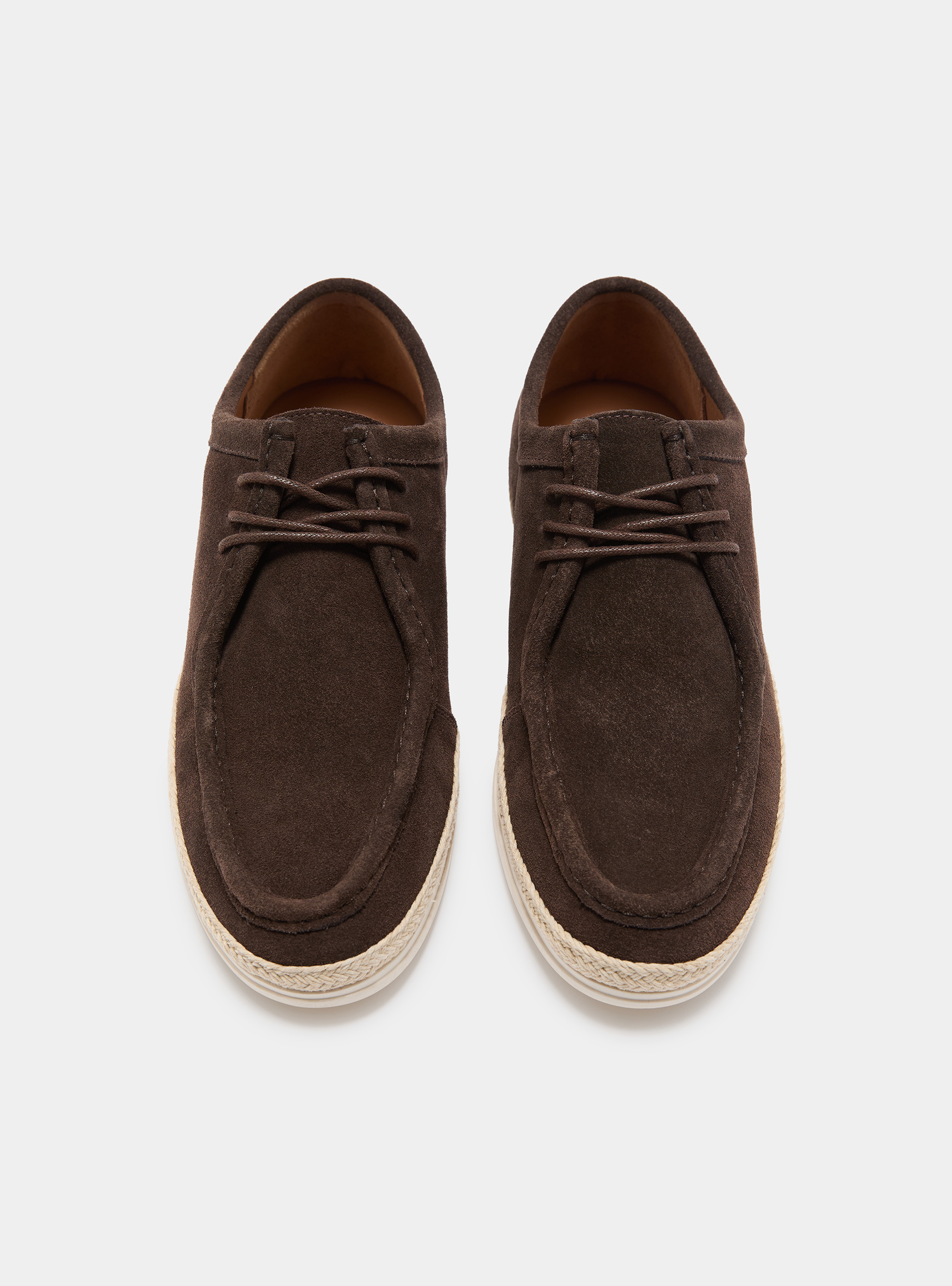 Paraboot stringate in suede, MARRONE