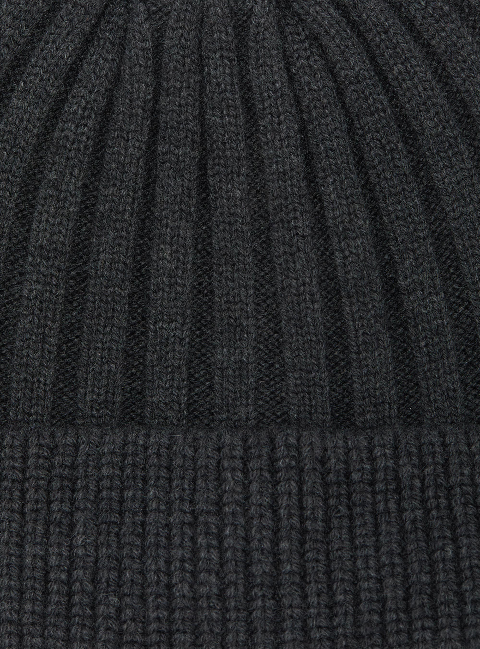 Cappello a costa inglese in misto cashmere, ASFALTO