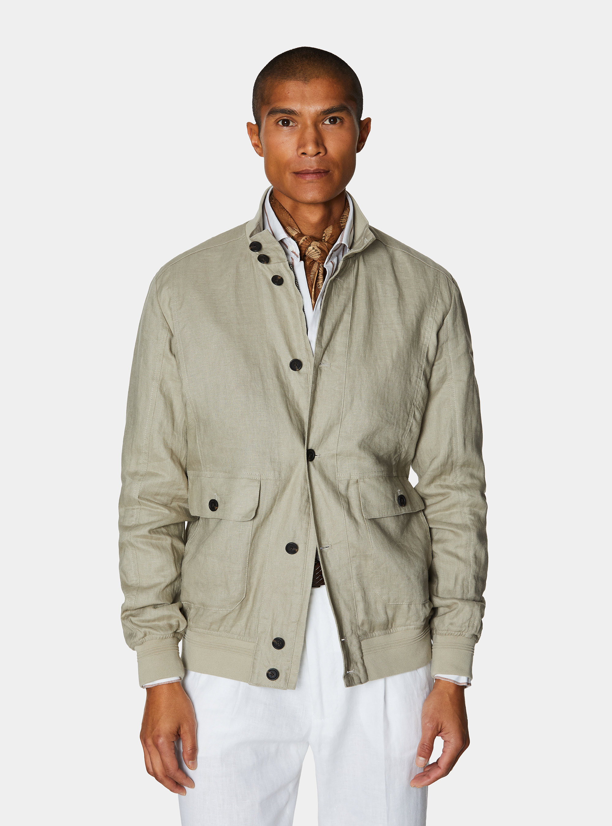 Bomber in puro lino, SABBIA