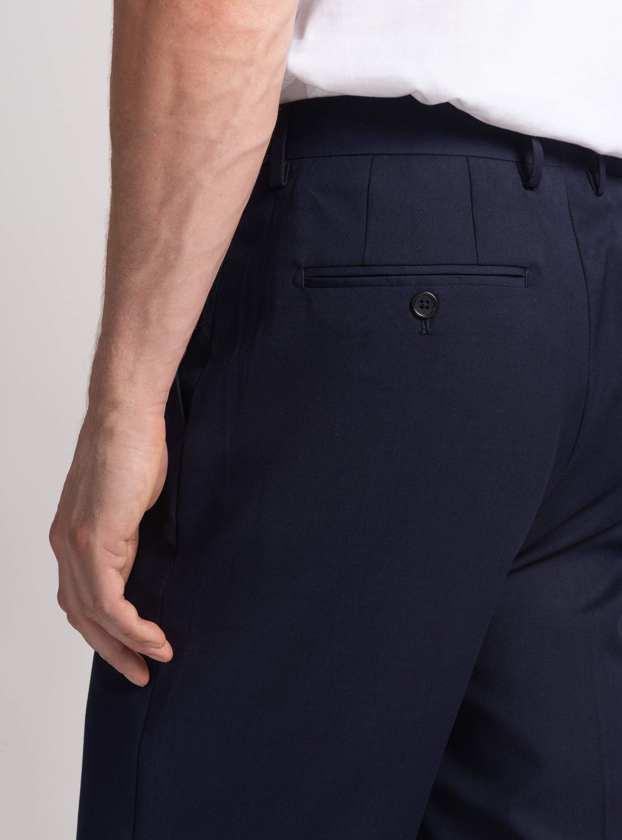 Pantaloni classici con pince, BLU NAVY