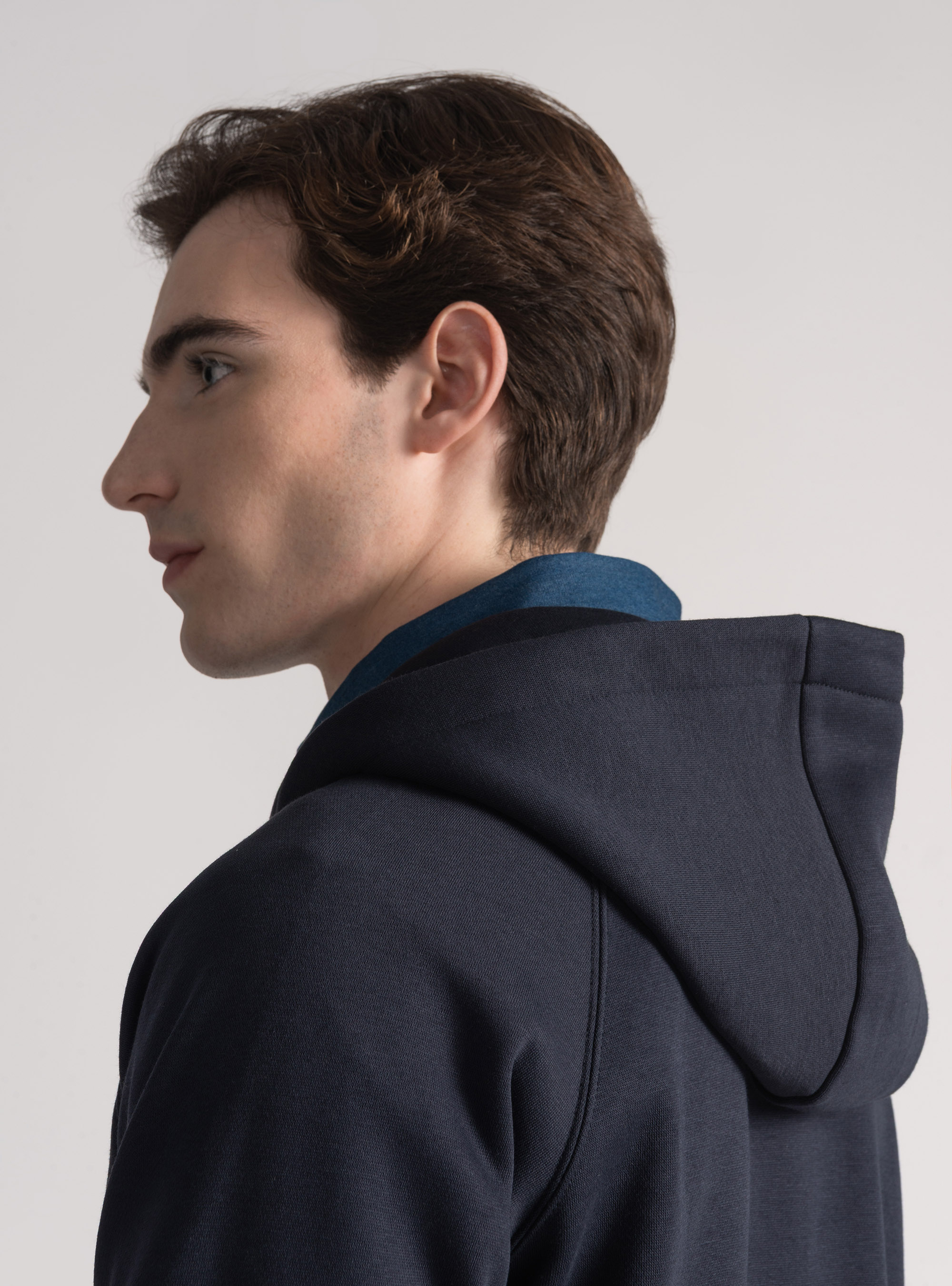 Felpa GT01 con cappuccio in misto cotone, BLU NAVY