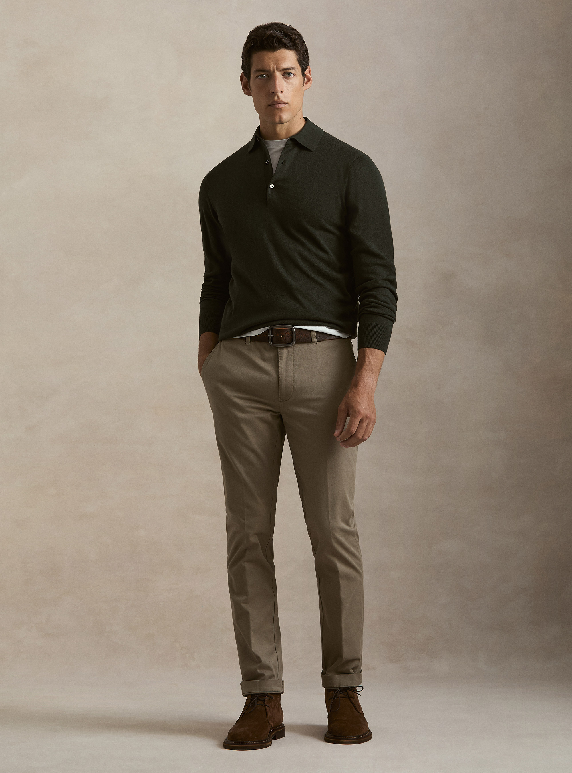 Pantaloni chino slim fit in twill stretch, FANGO 0568C