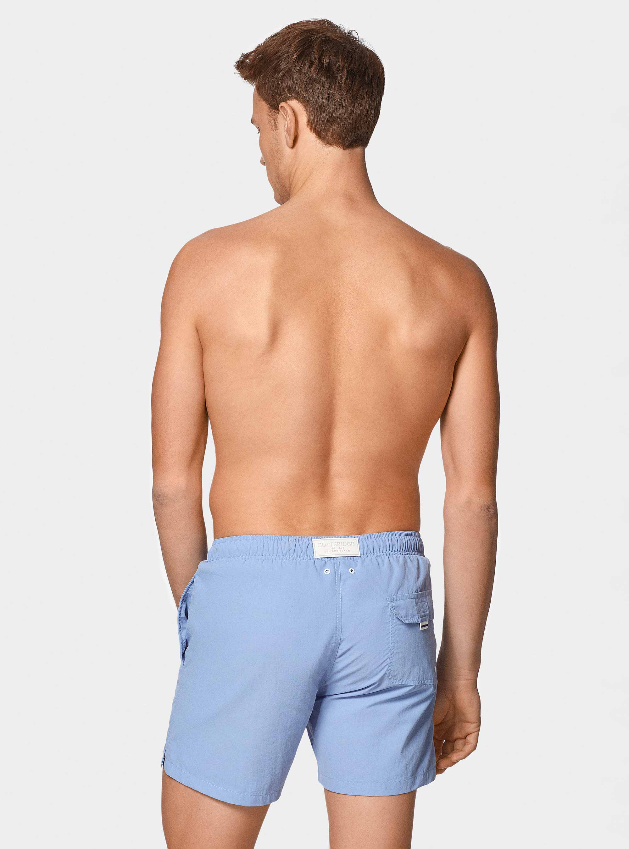 Costume da bagno tinta unita, AZZURRO