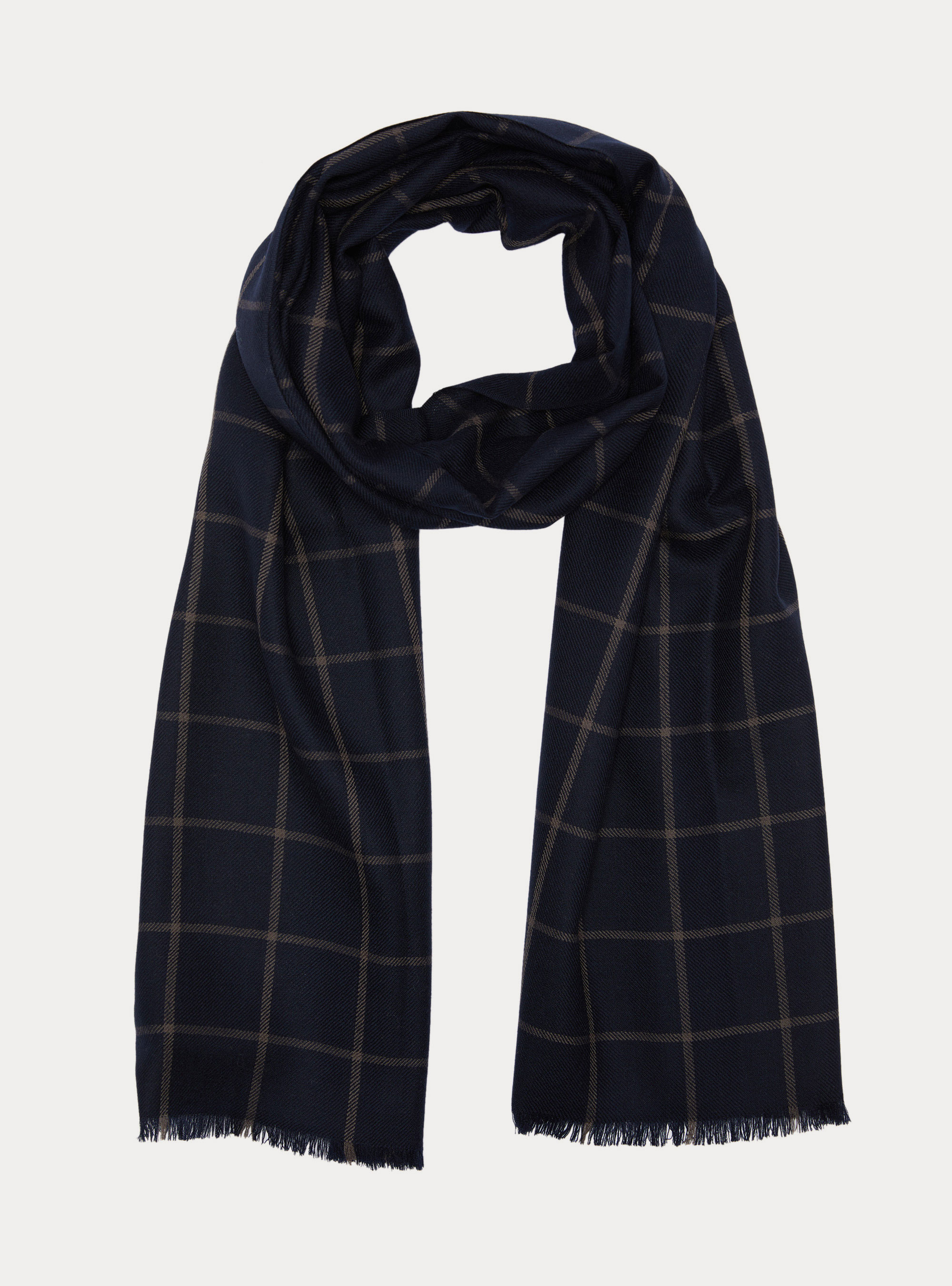 Sciarpa leggera in lana a fantasia, BLU NAVY