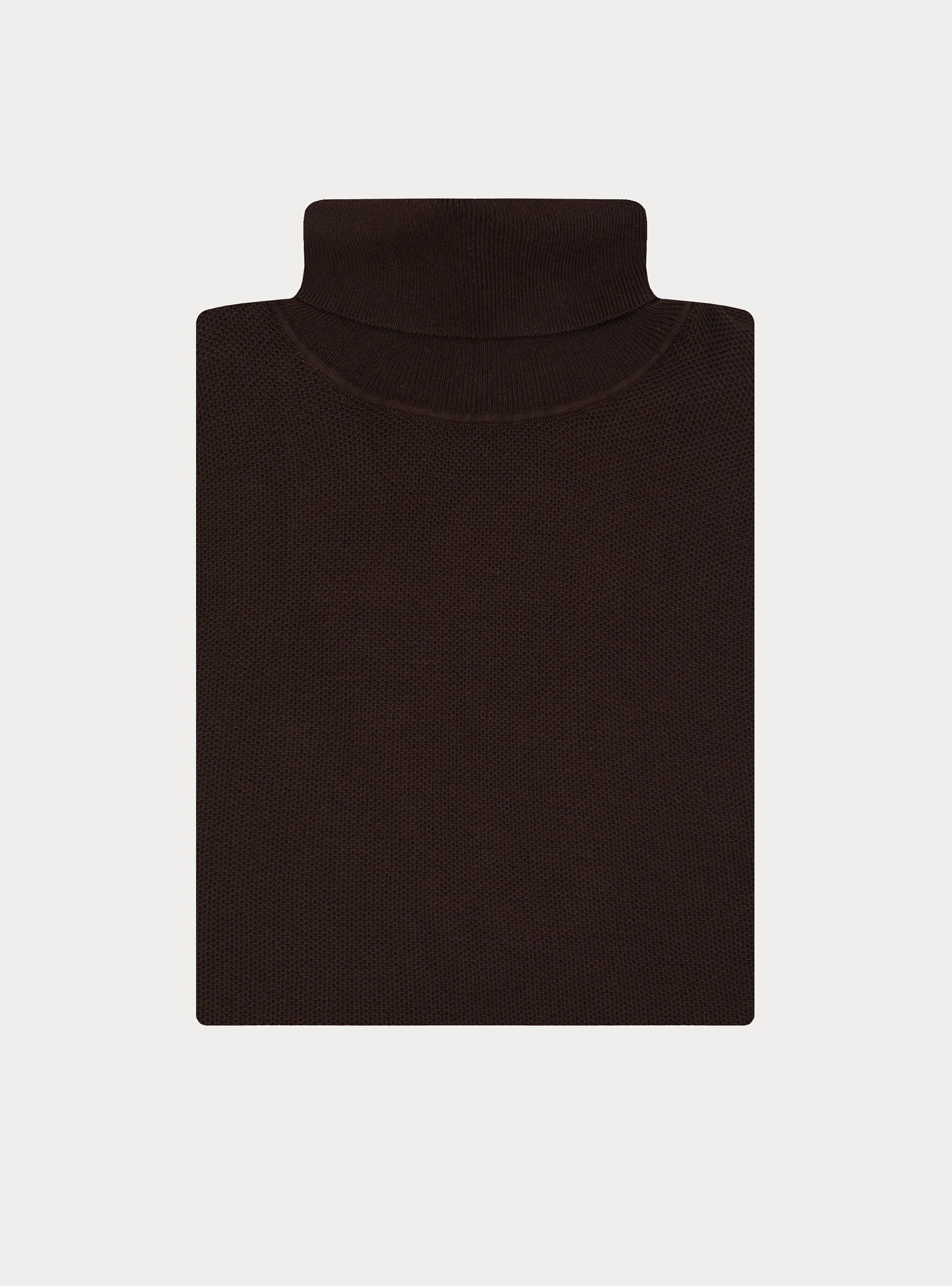 Dolcevita in maglia nido d'ape in cotone e cashmere, MARRONE