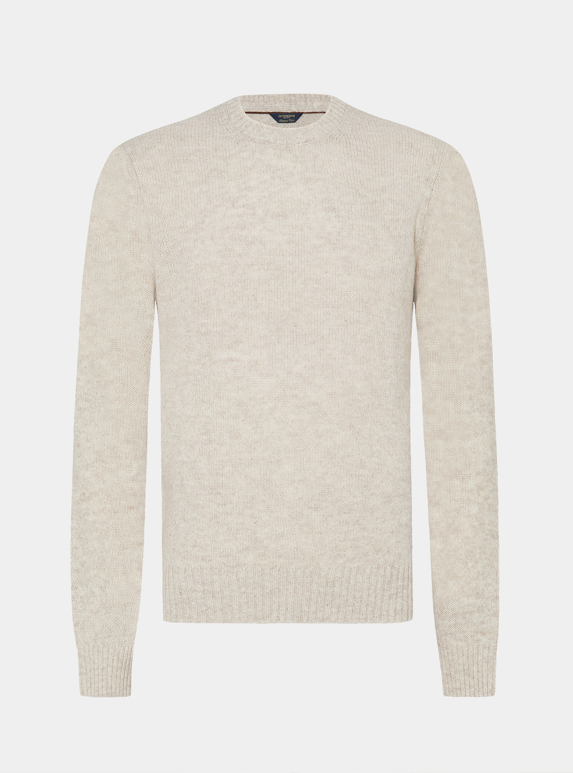 Maglia girocollo in lana shetland, ECRU