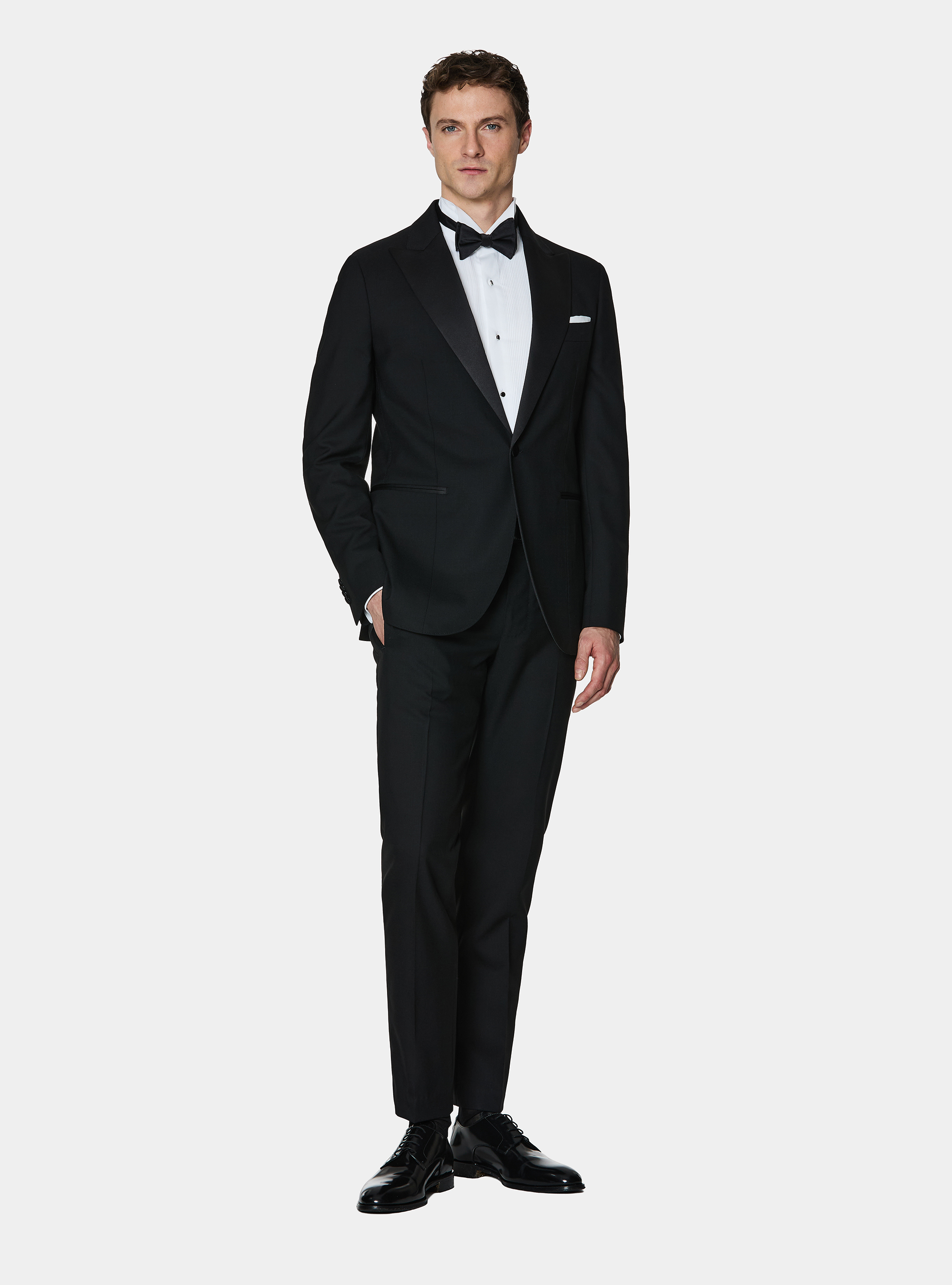 Giacca abito smoking in lana Vitale Barberis Canonico, NERO