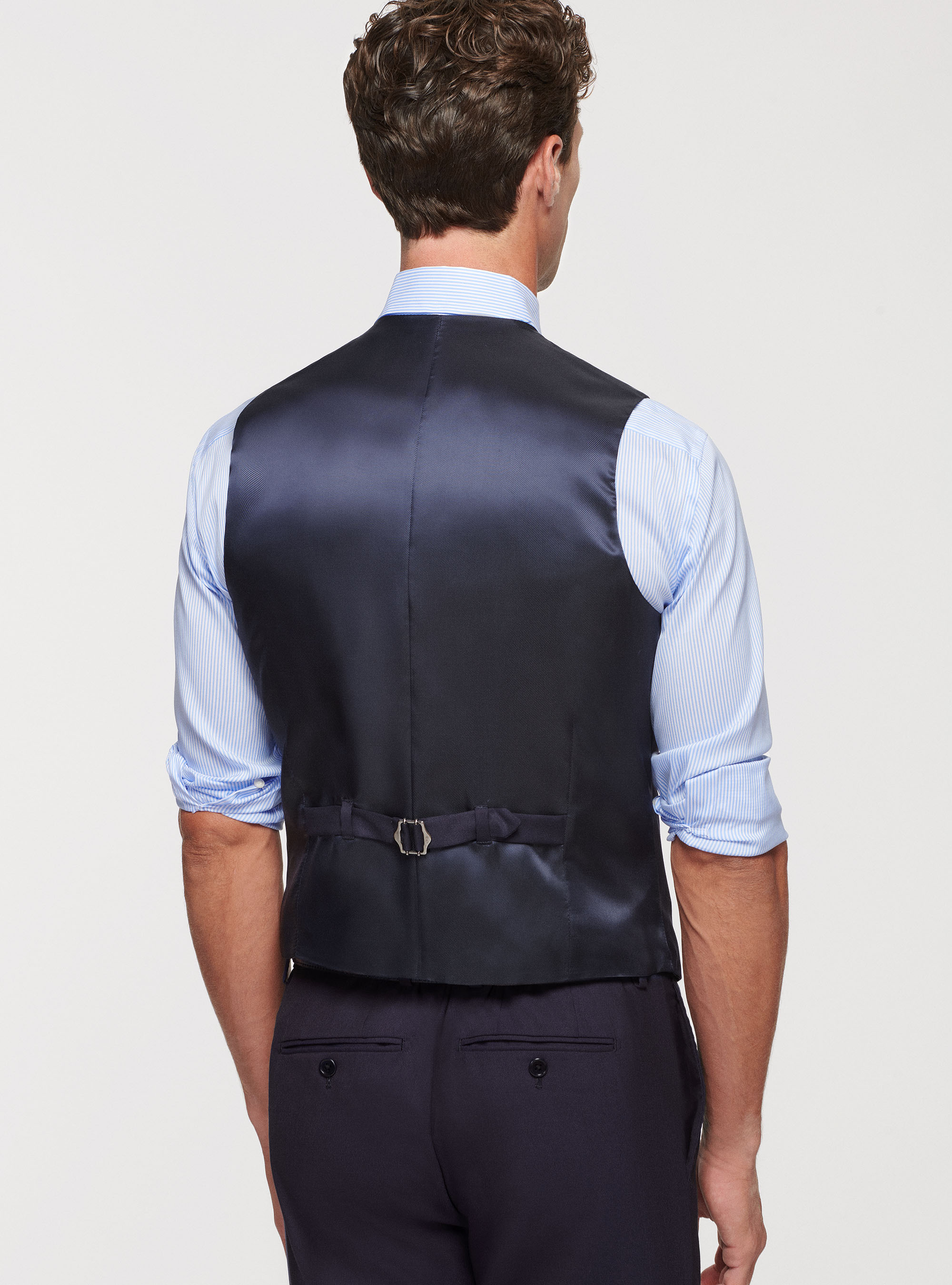 Gilet in lana superfine 110's Reda, BLU NAVY