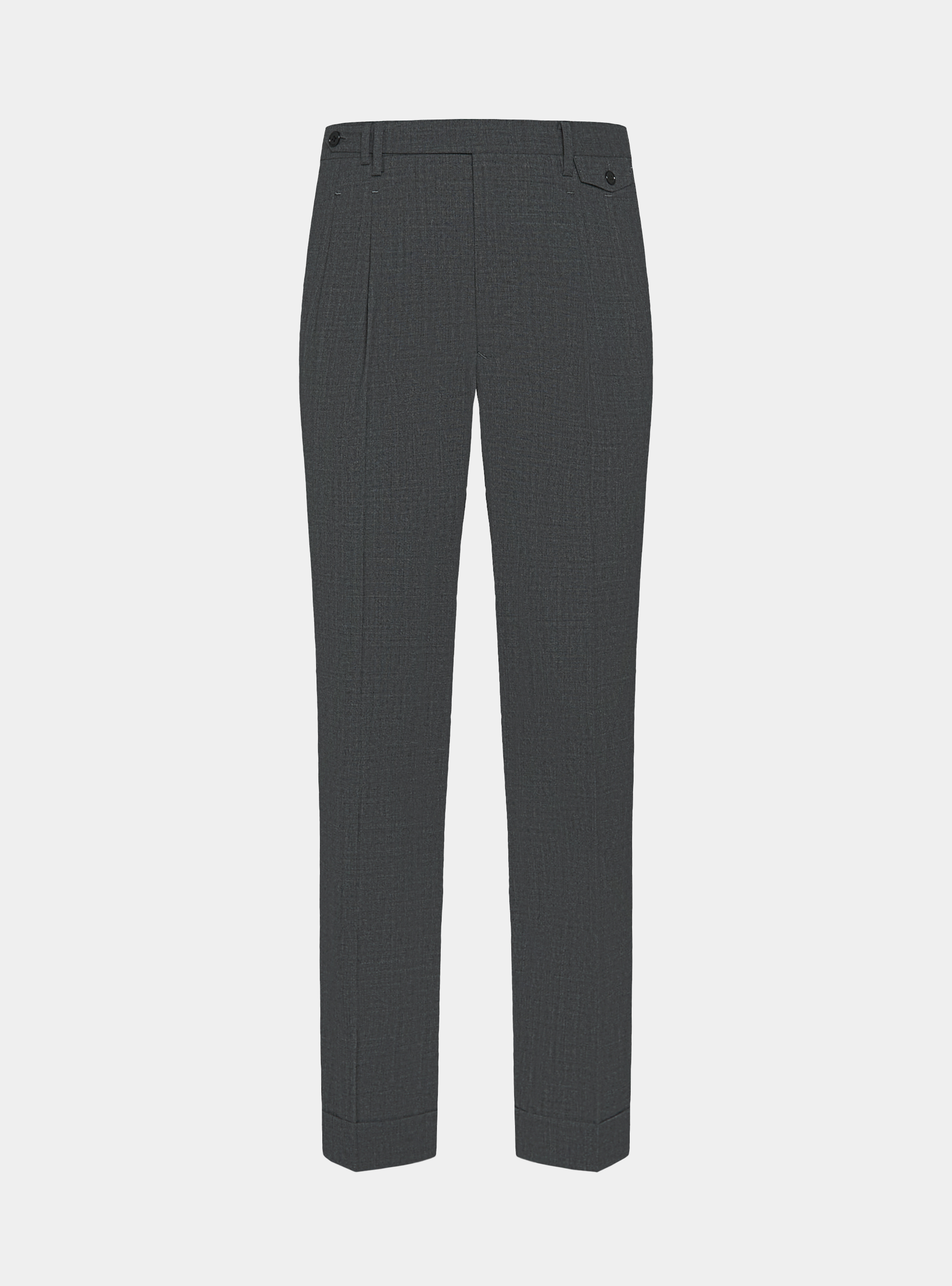 Pantaloni doppia pince in pura lana Vitale Barberis Canonico, ASFALTO 0112C