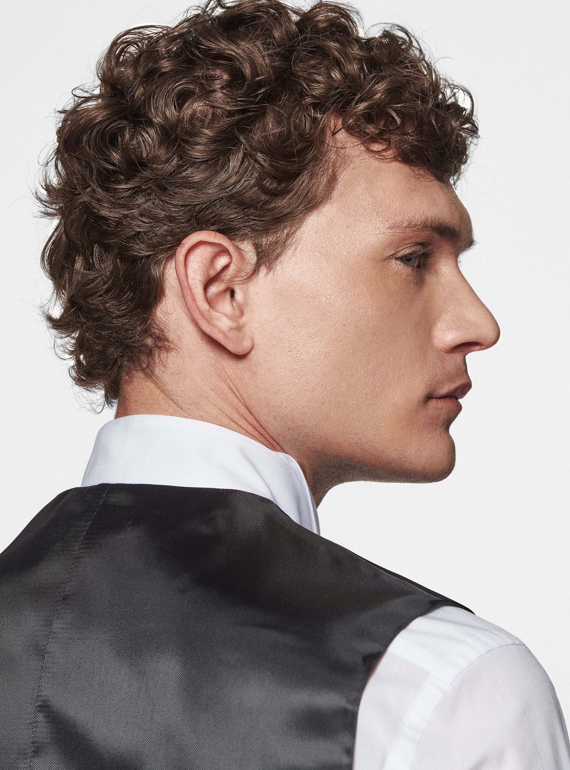 Panciotto smoking in satin, NERO