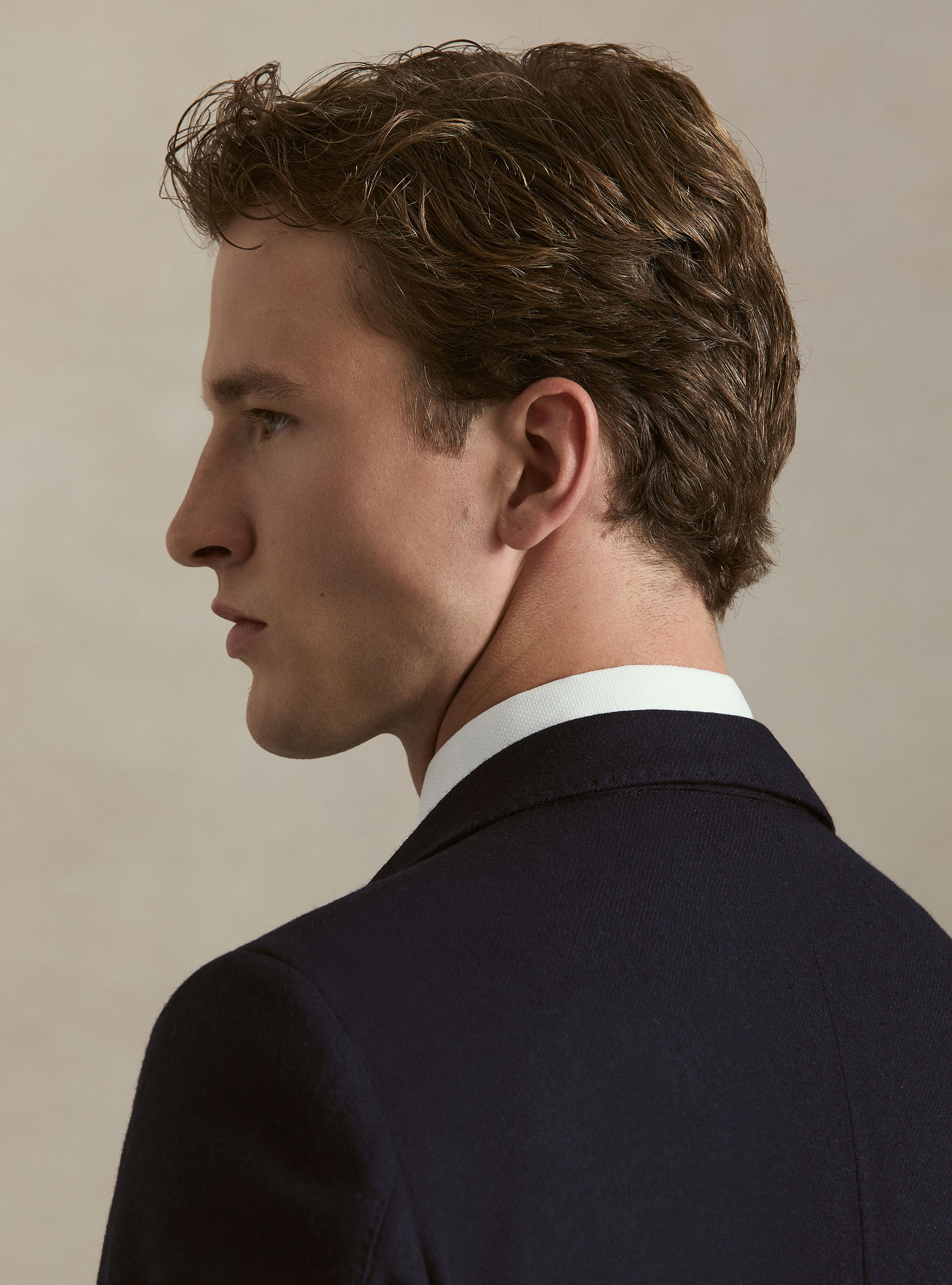 Giacca in flanella misto lana, BLU NAVY