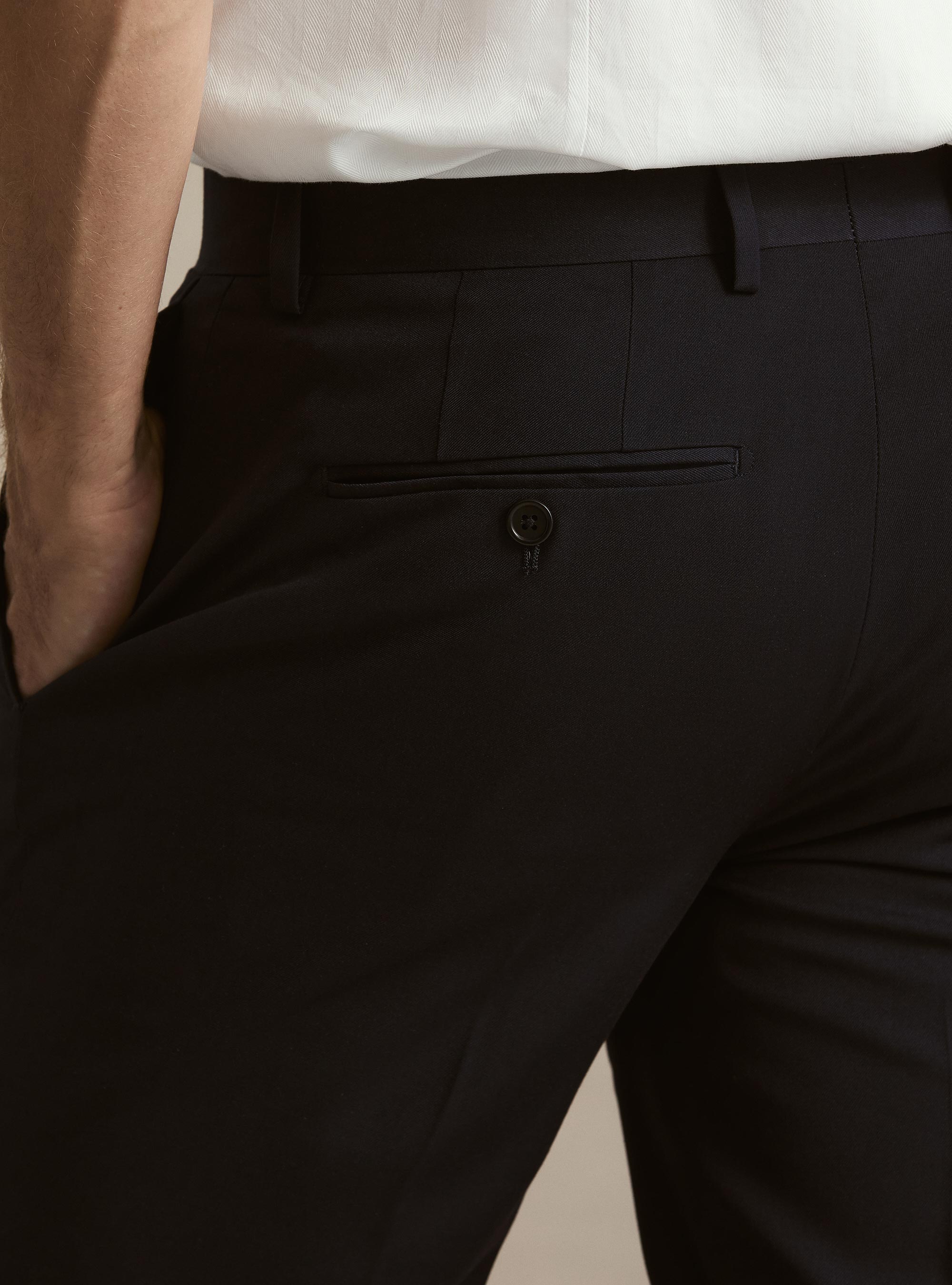 Pantaloni abito classico slim fit, BLU NAVY