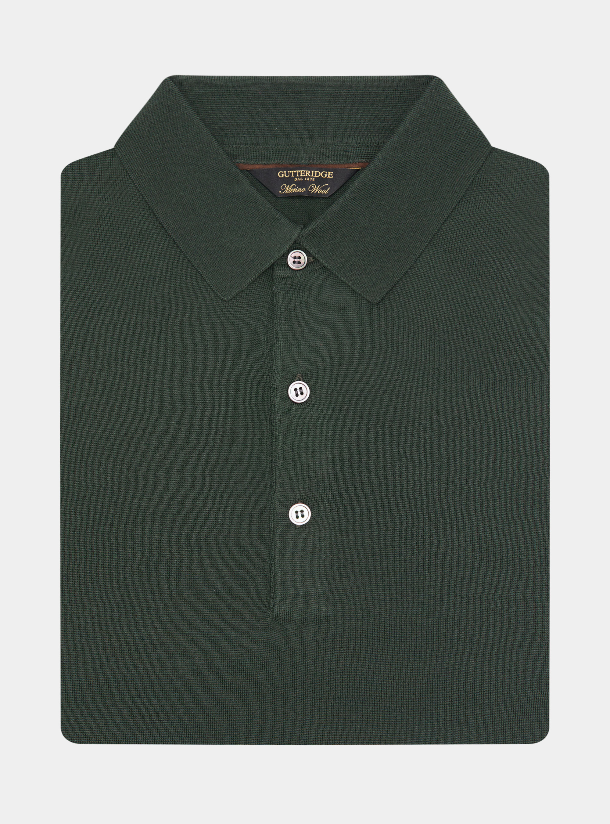 Polo in maglia in lana merino extrafine, MILITARE 0609C
