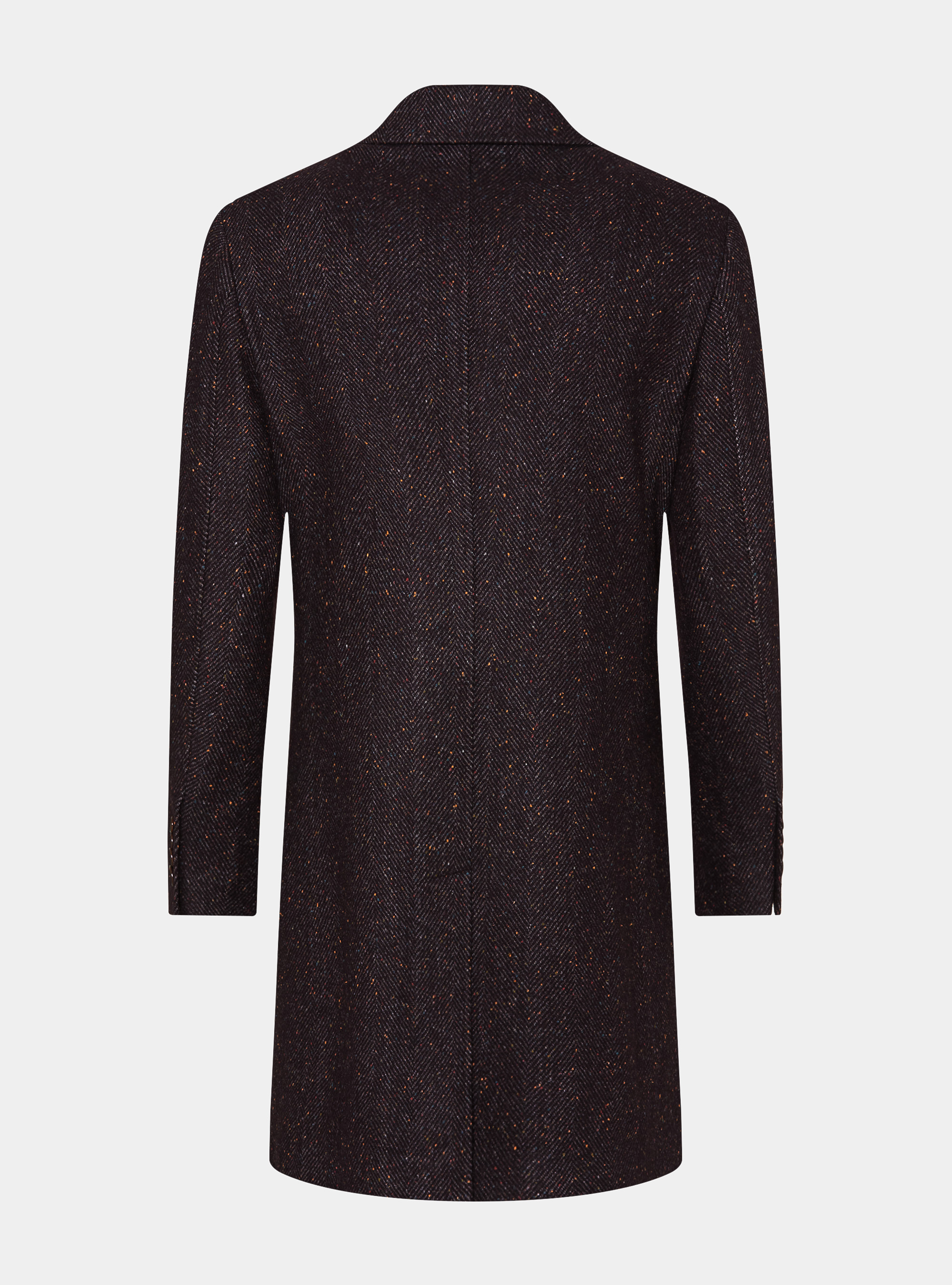 Cappotto in misto lana bottonata, BORDEAUX