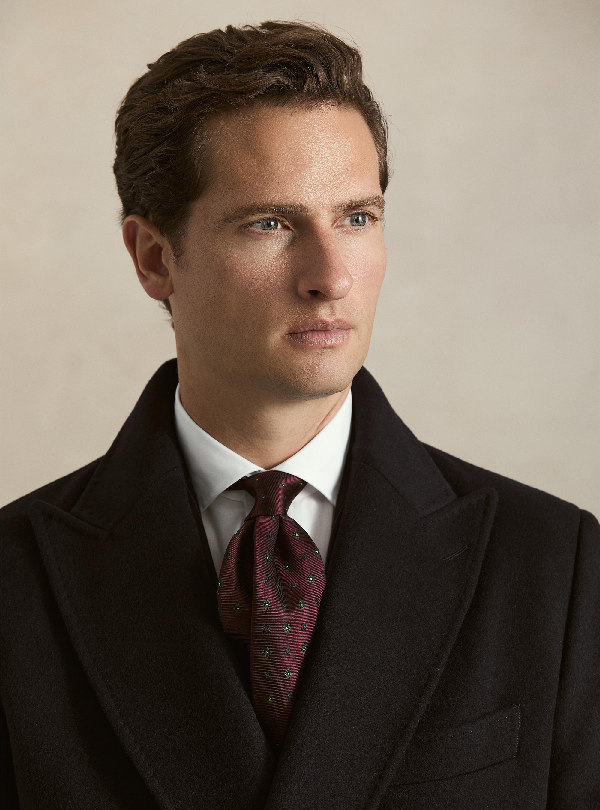 Cappotto doppiopetto in misto cashmere, BLU NAVY