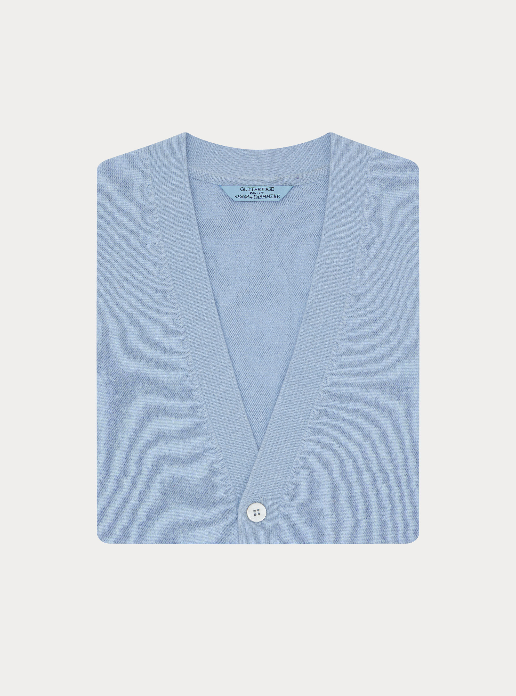 Gilet in puro cashmere con bottoni, 0266C AZZURRO