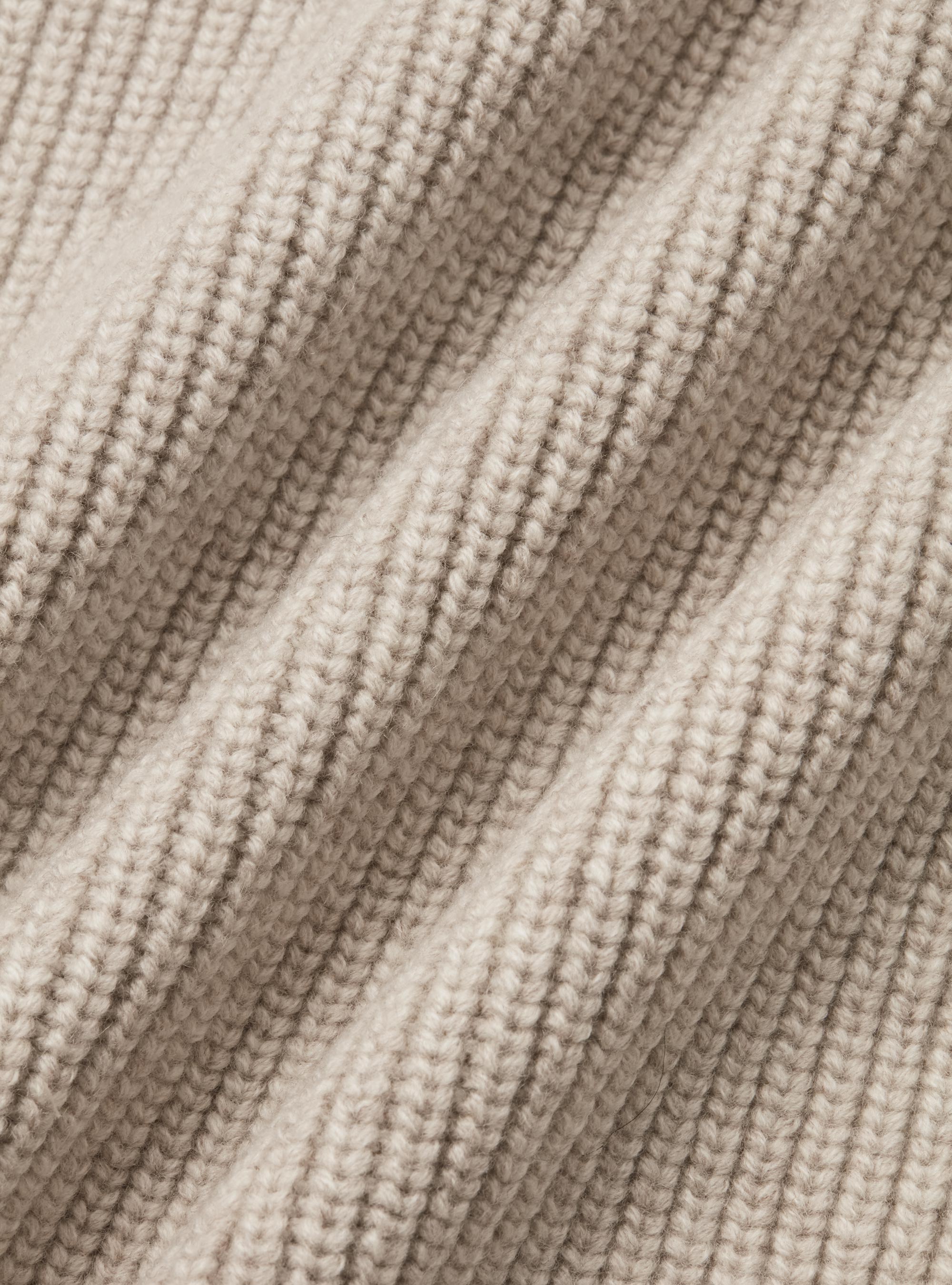 Cardigan in maglia sciallato in lana merino, ECRU