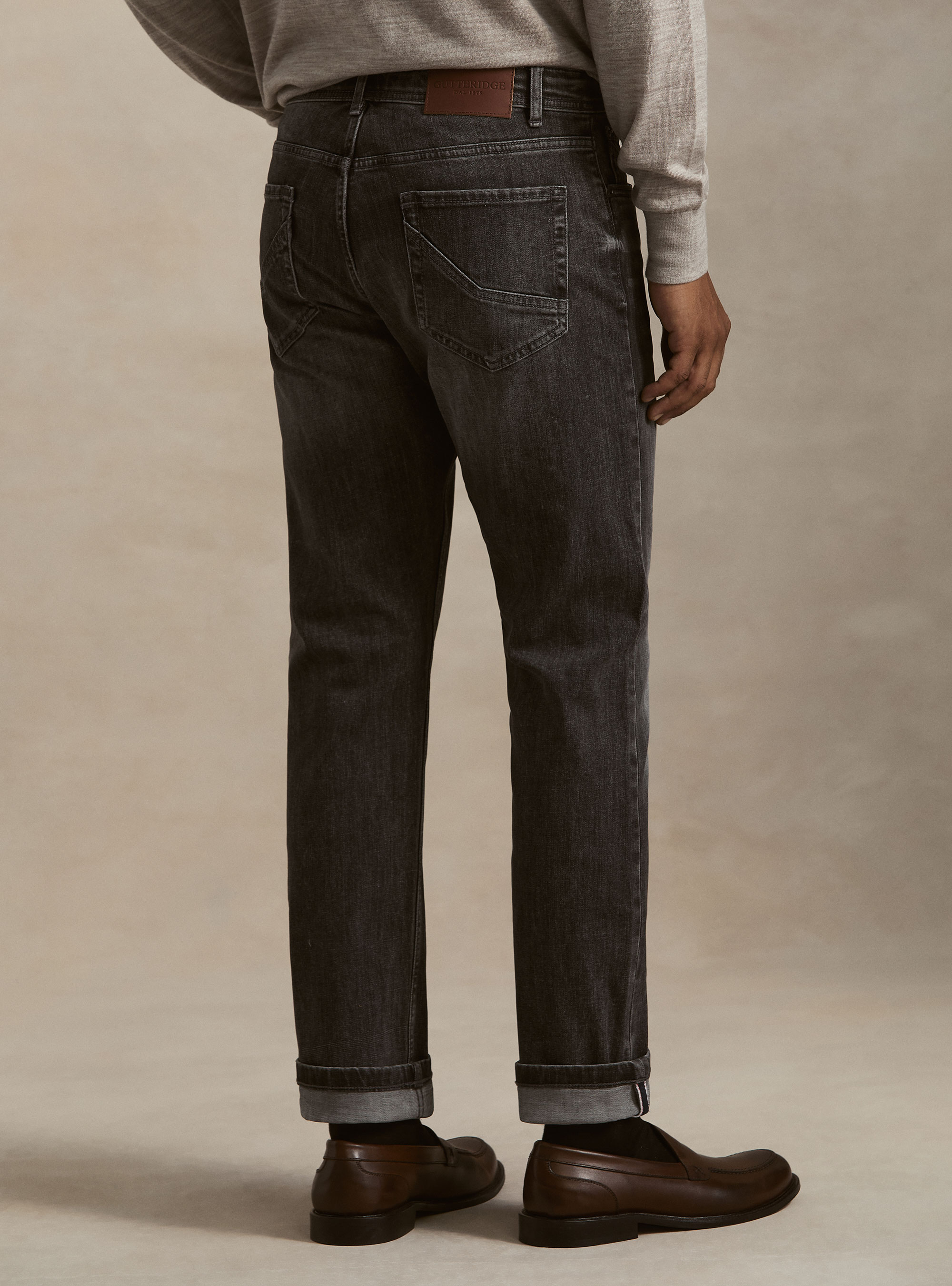 Denim in cotone stretch, NERO