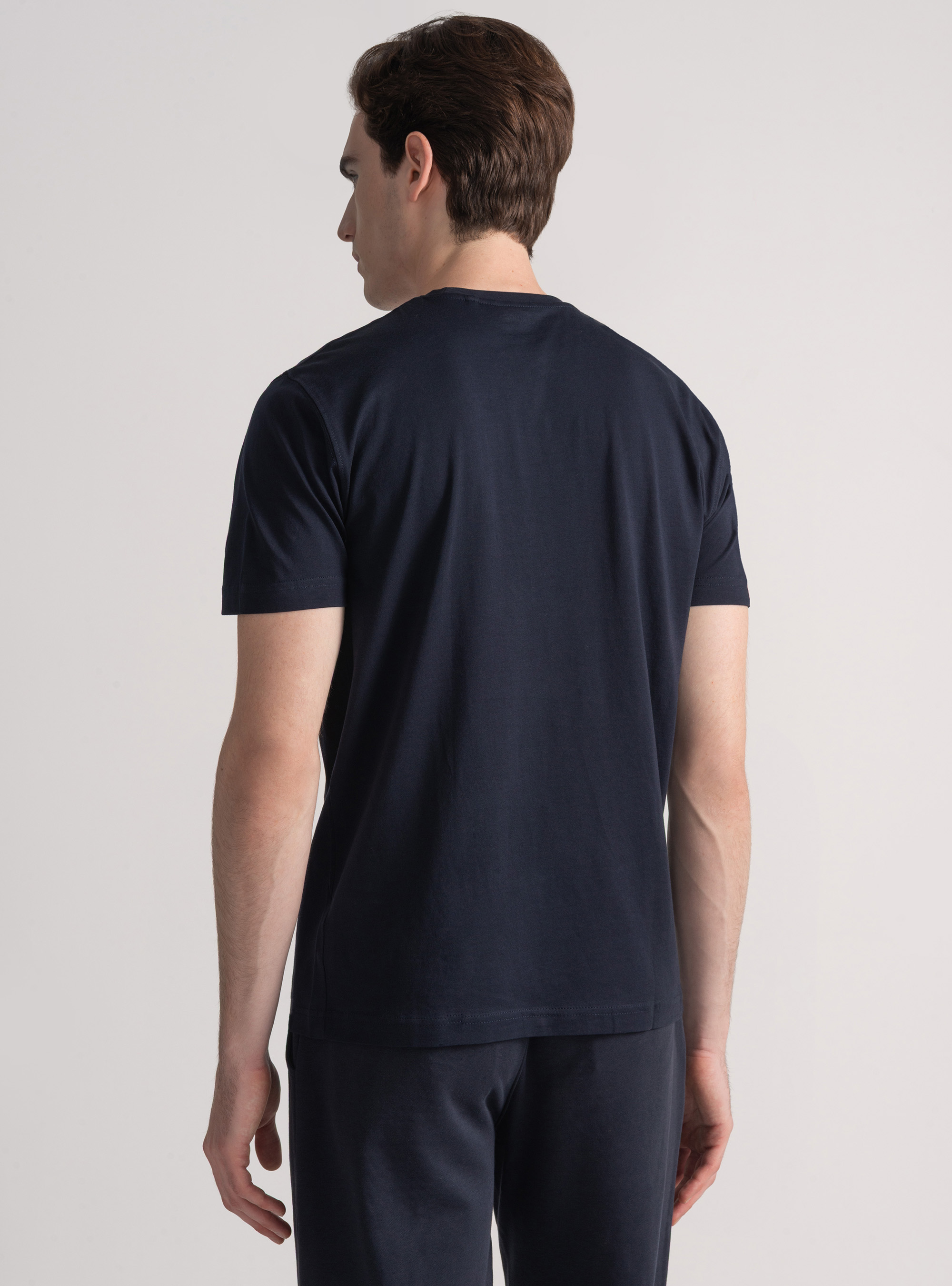 T-shirt mezza manica in cotone Supima, BLU NAVY