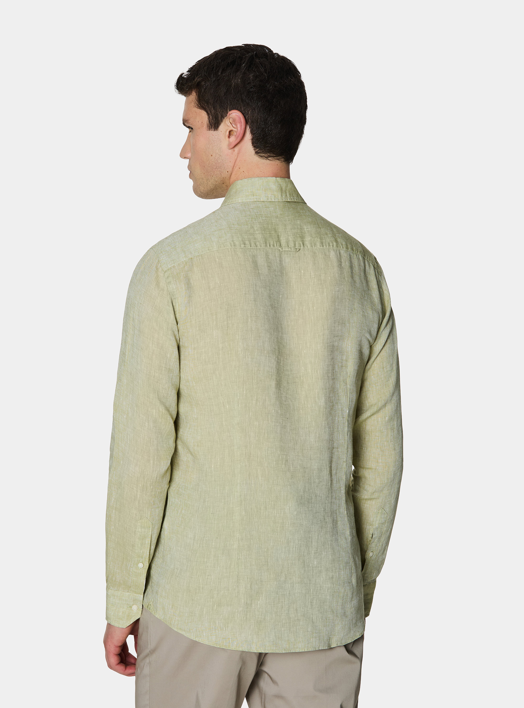 Camicia in puro lino, VERDE PISTACCHIO 0616C