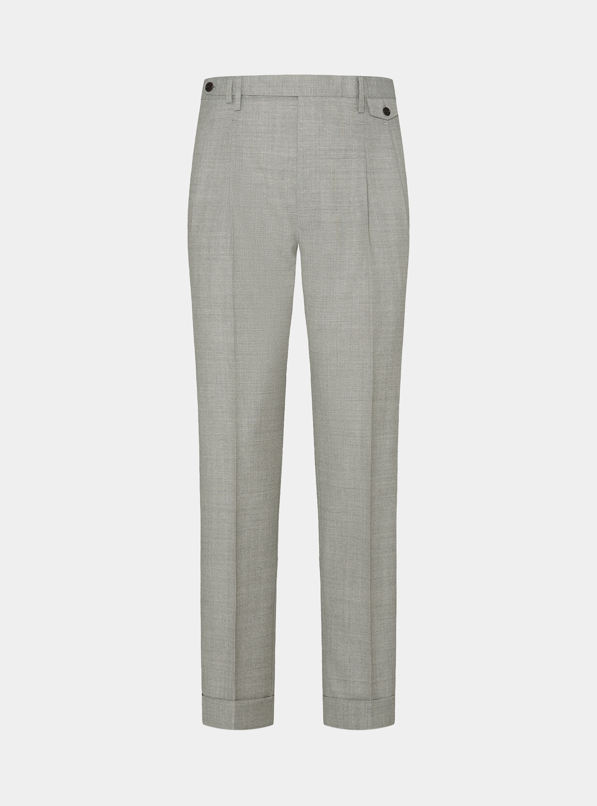 Pantaloni doppia pince in pura lana Vitale Barberis Canonico, ECRU
