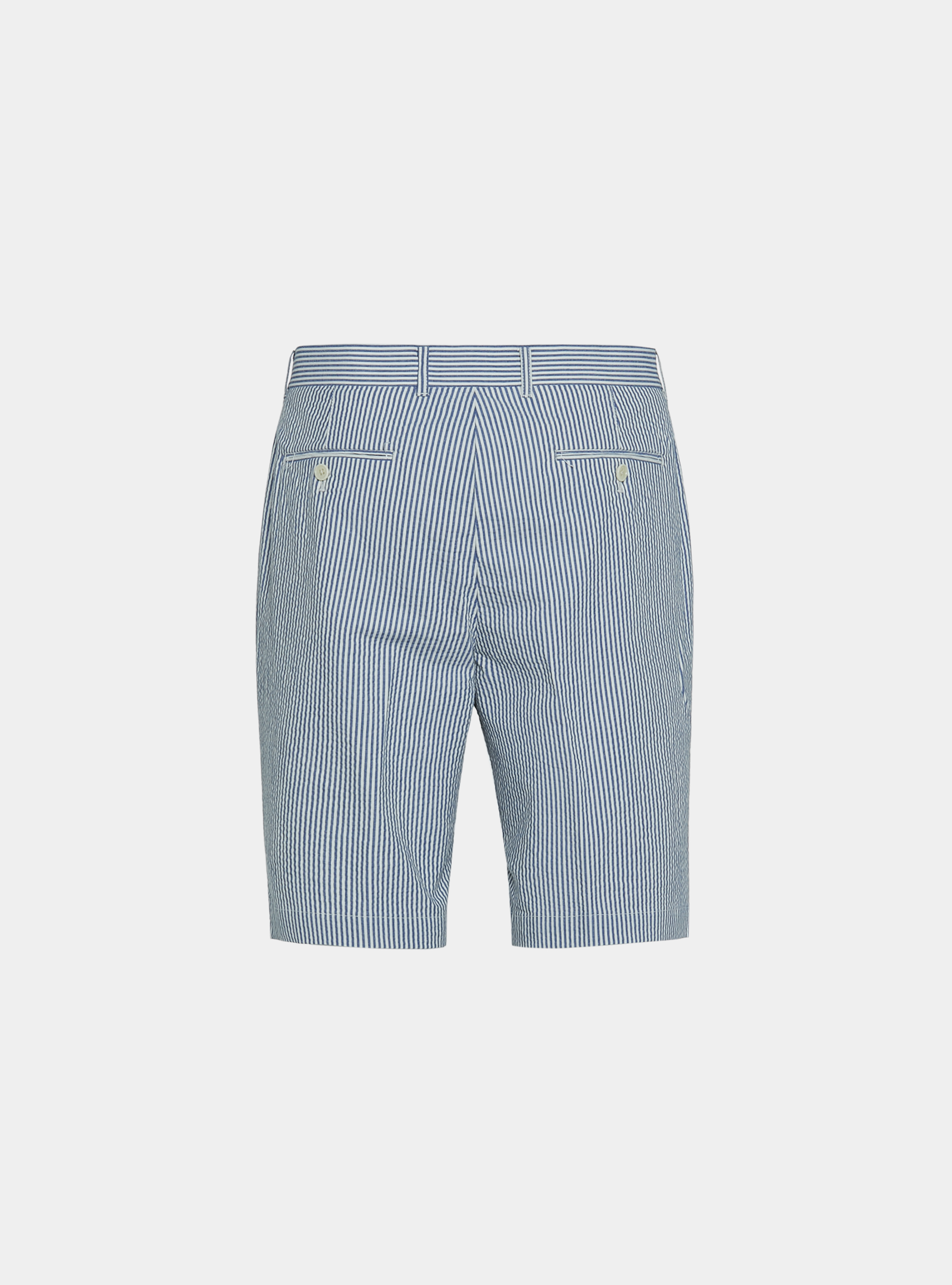 Bermuda seersucker in cotone stretch, BLU