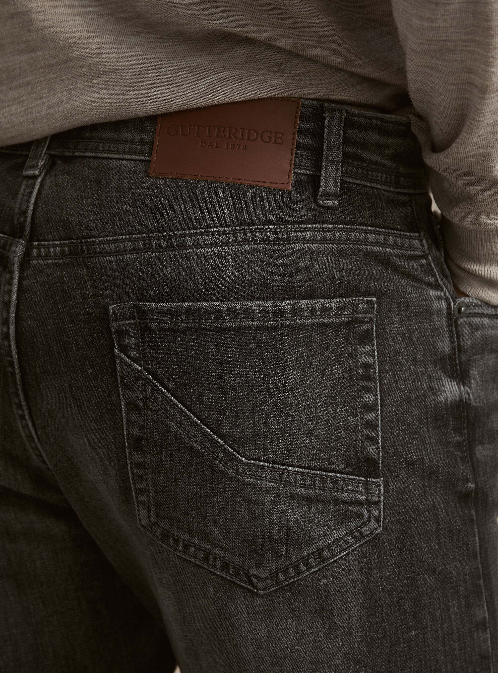 Denim in cotone stretch, NERO
