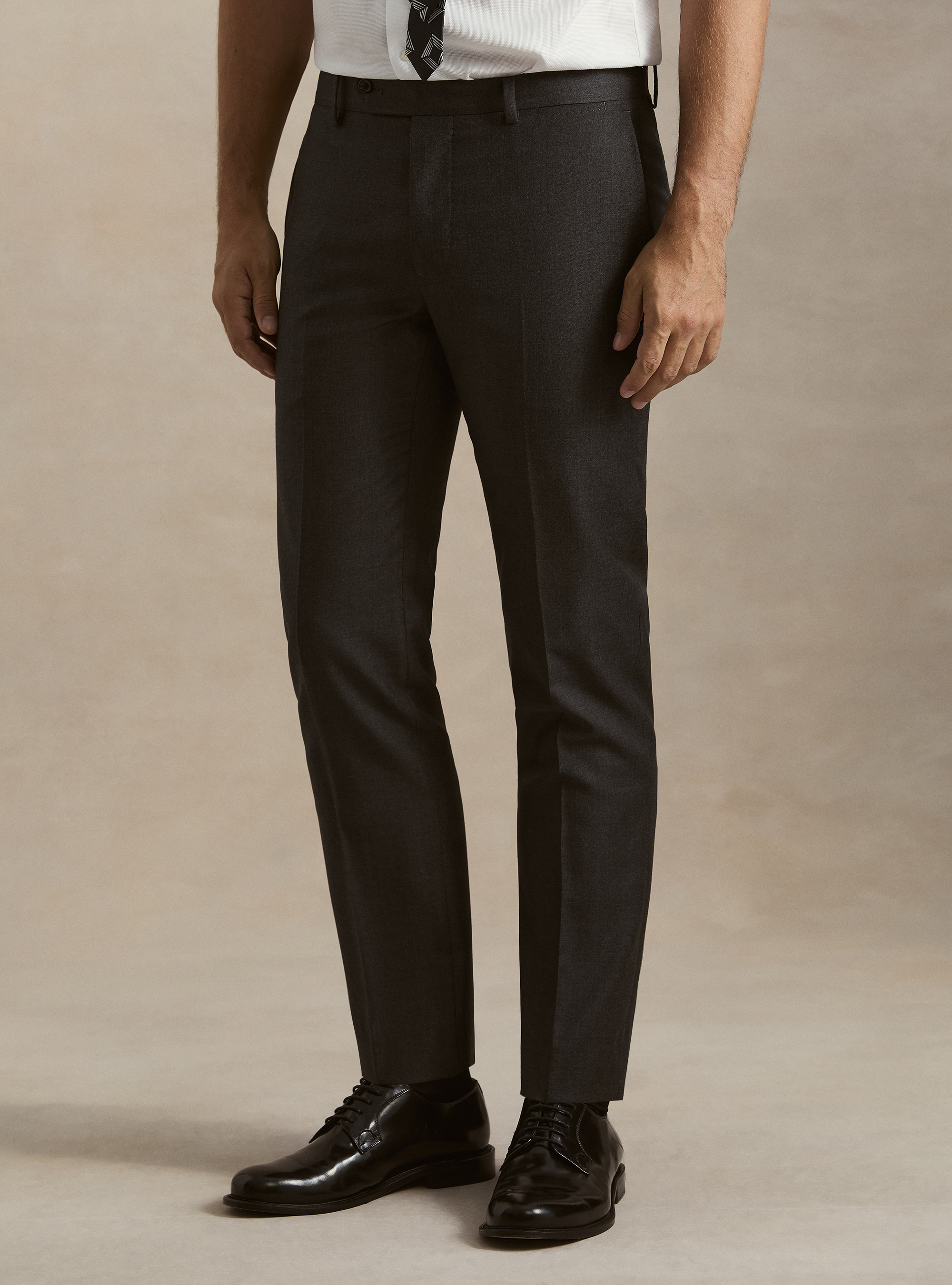 Pantaloni per abito in pura lana Vitale Barberis Canonico, ASFALTO