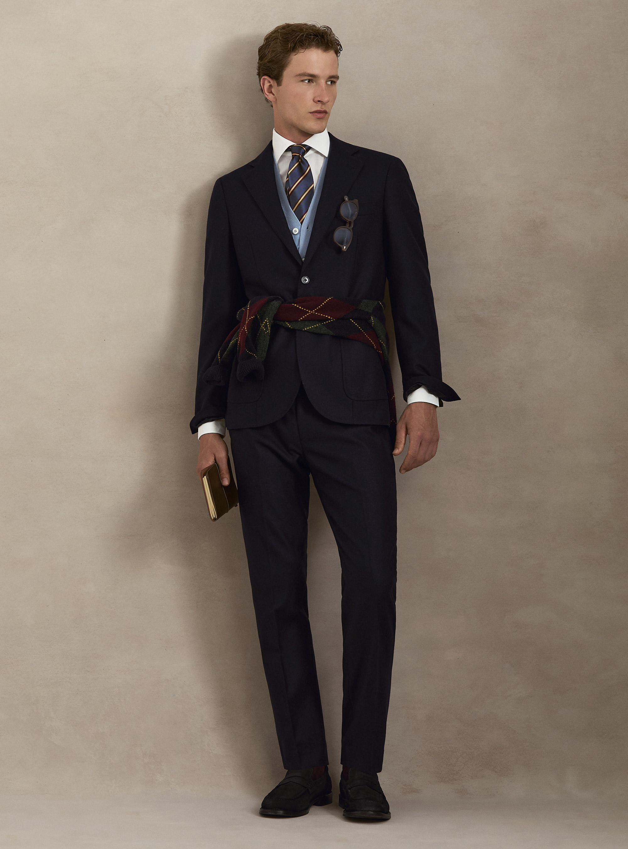 Giacca in flanella misto lana, BLU NAVY