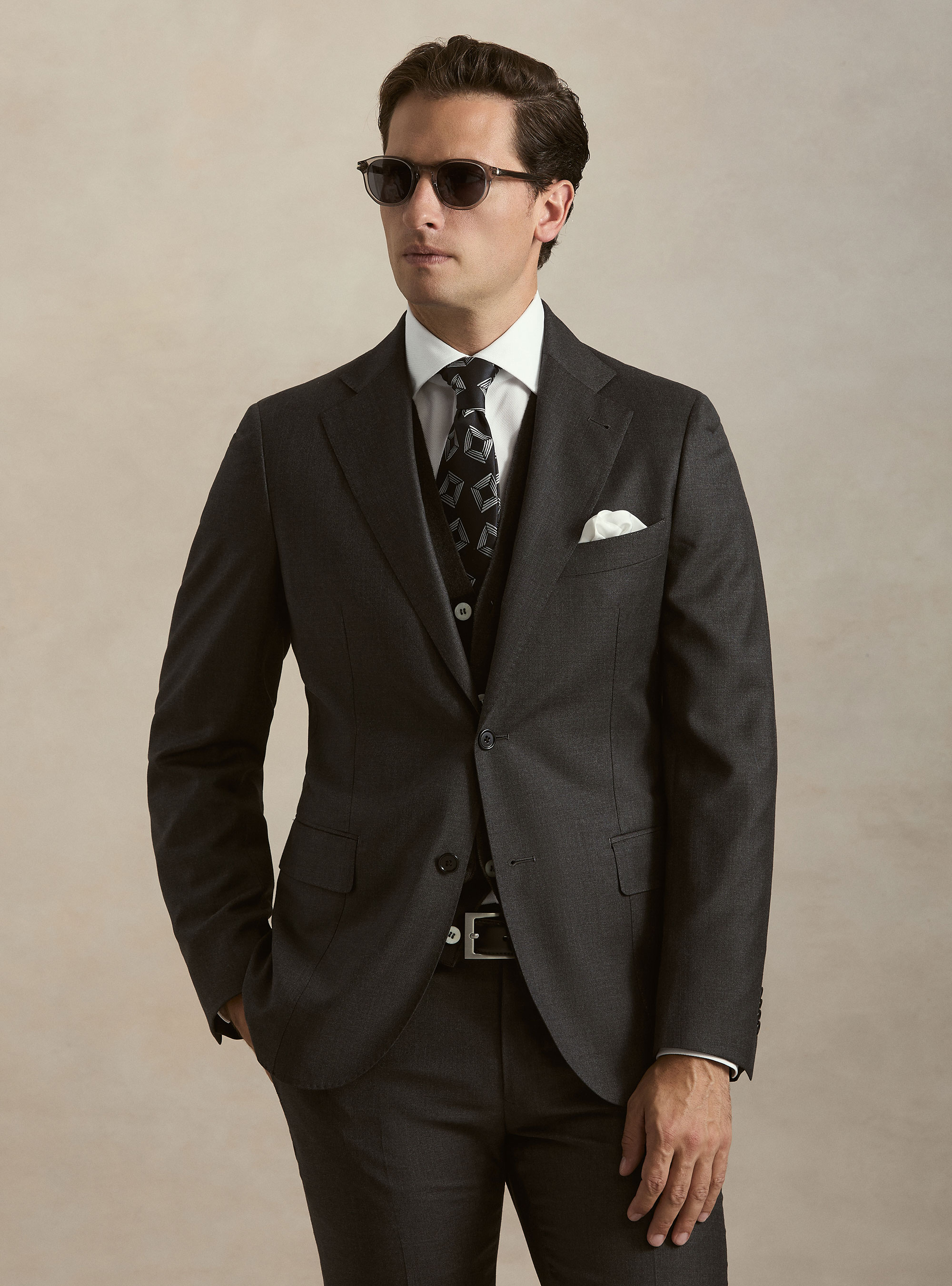 Giacca per abito in pura lana Vitale Barberis Canonico, ASFALTO