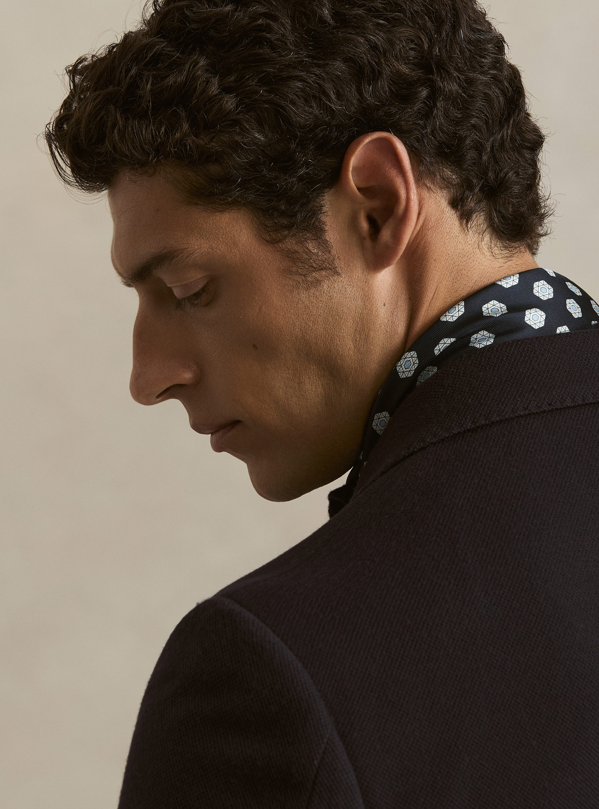 Giacca monopetto in jersey singolo, BLU NAVY
