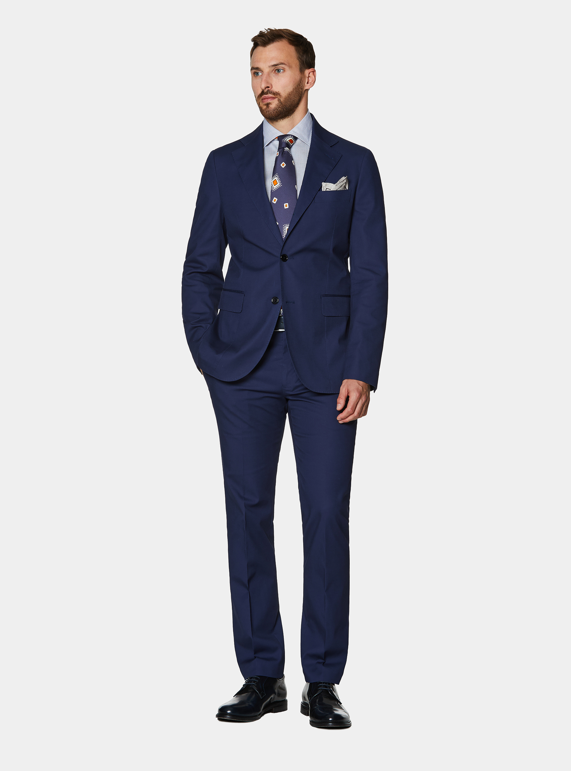 Giacca abito in cotone, BLU