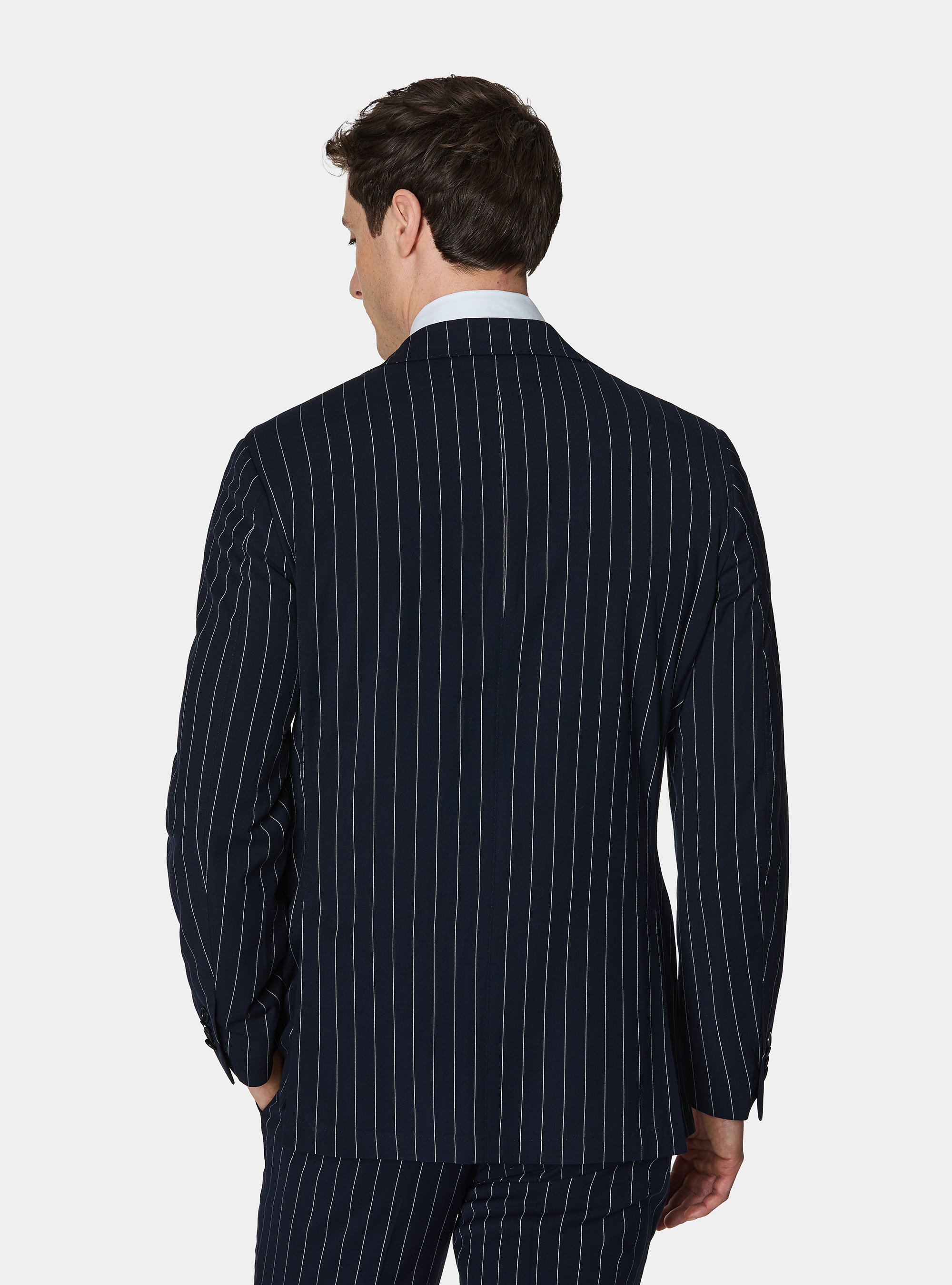 Giacca abito monopetto gessato, BLU NAVY