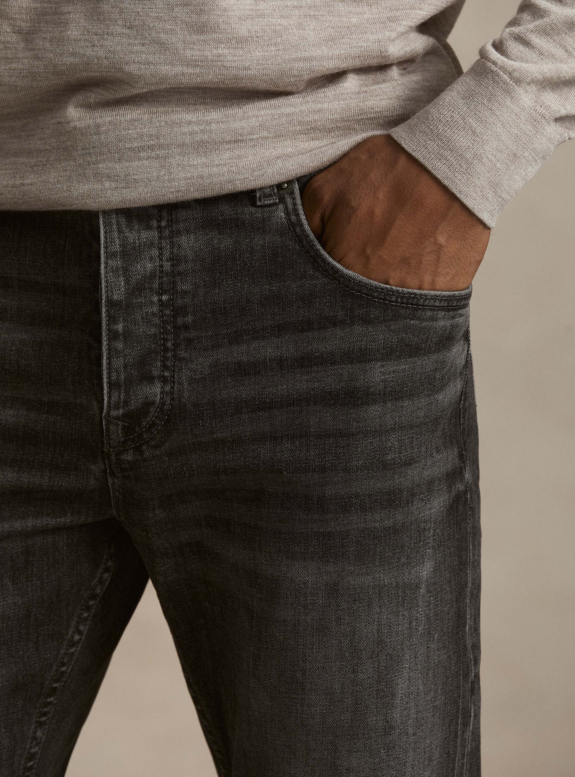 Denim in cotone stretch, NERO