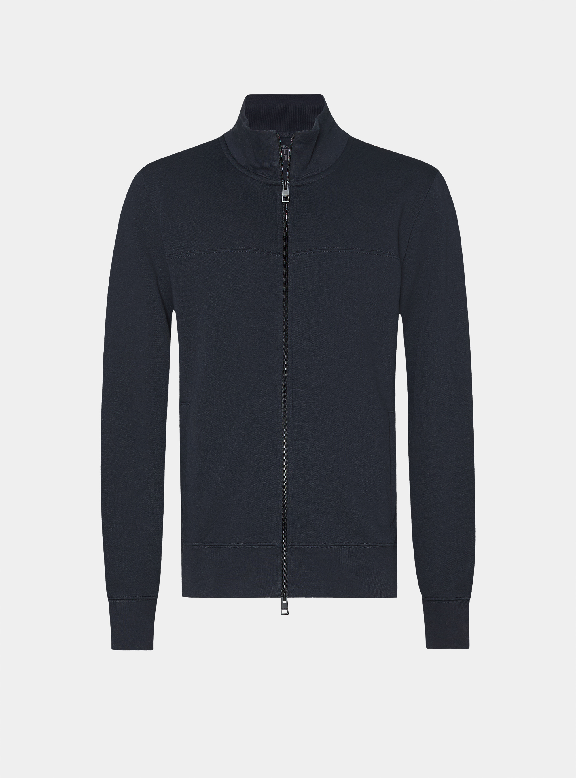 Felpa GT01 full zip in misto cotone, BLU NAVY