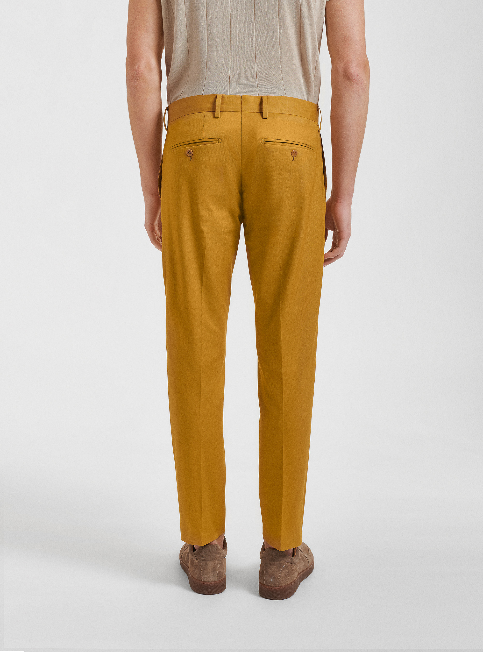 Pantaloni per abito in cotone armaturato, 0711C OCRA