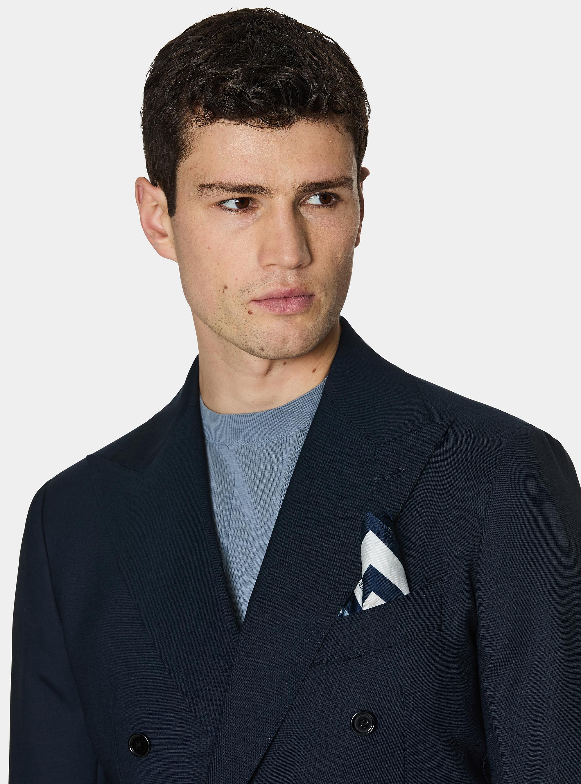 Giacca doppiopetto in pura lana Vitale Barberis Canonico, NAVY