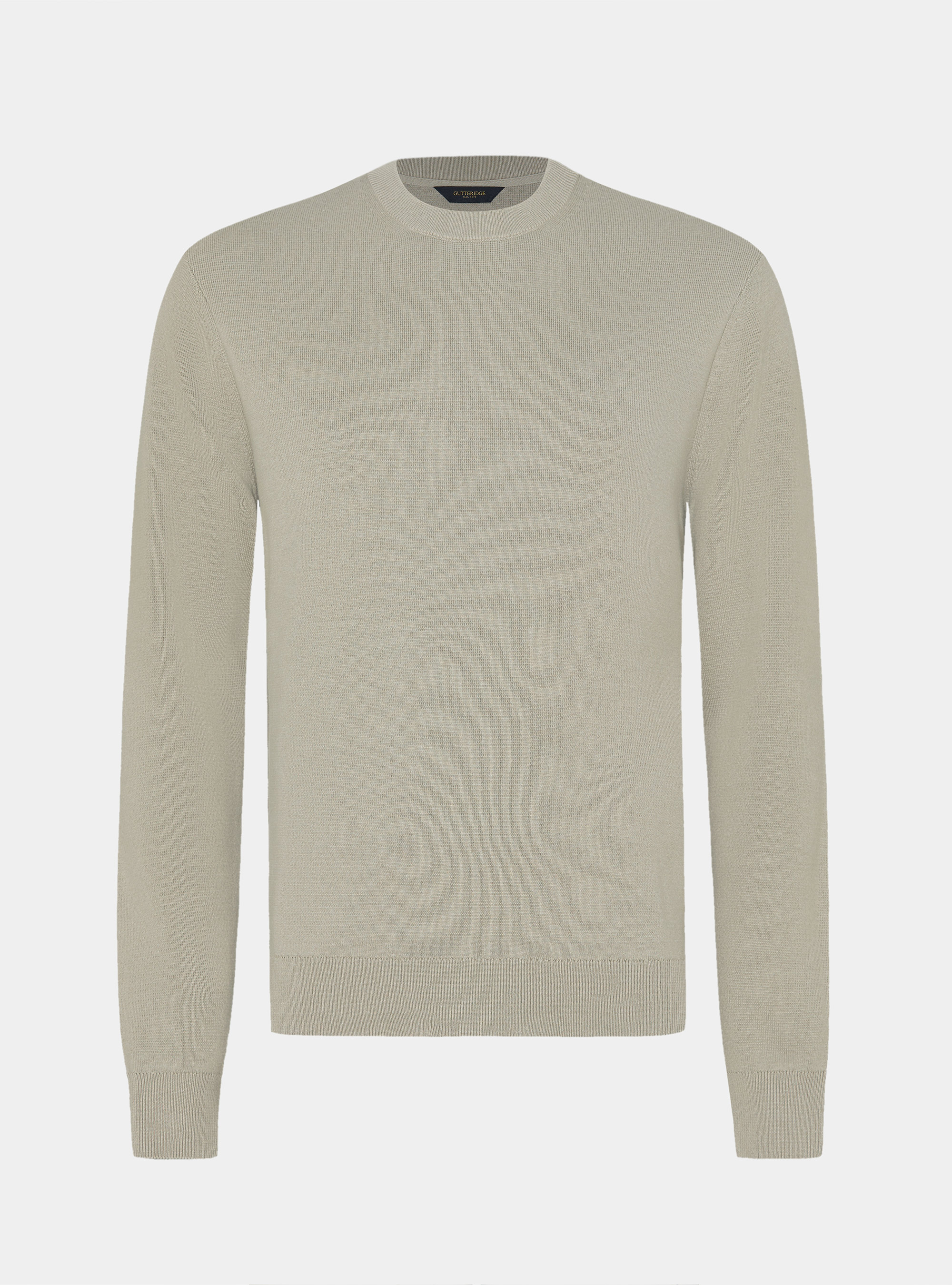Maglia girocollo in misto cotone, SABBIA