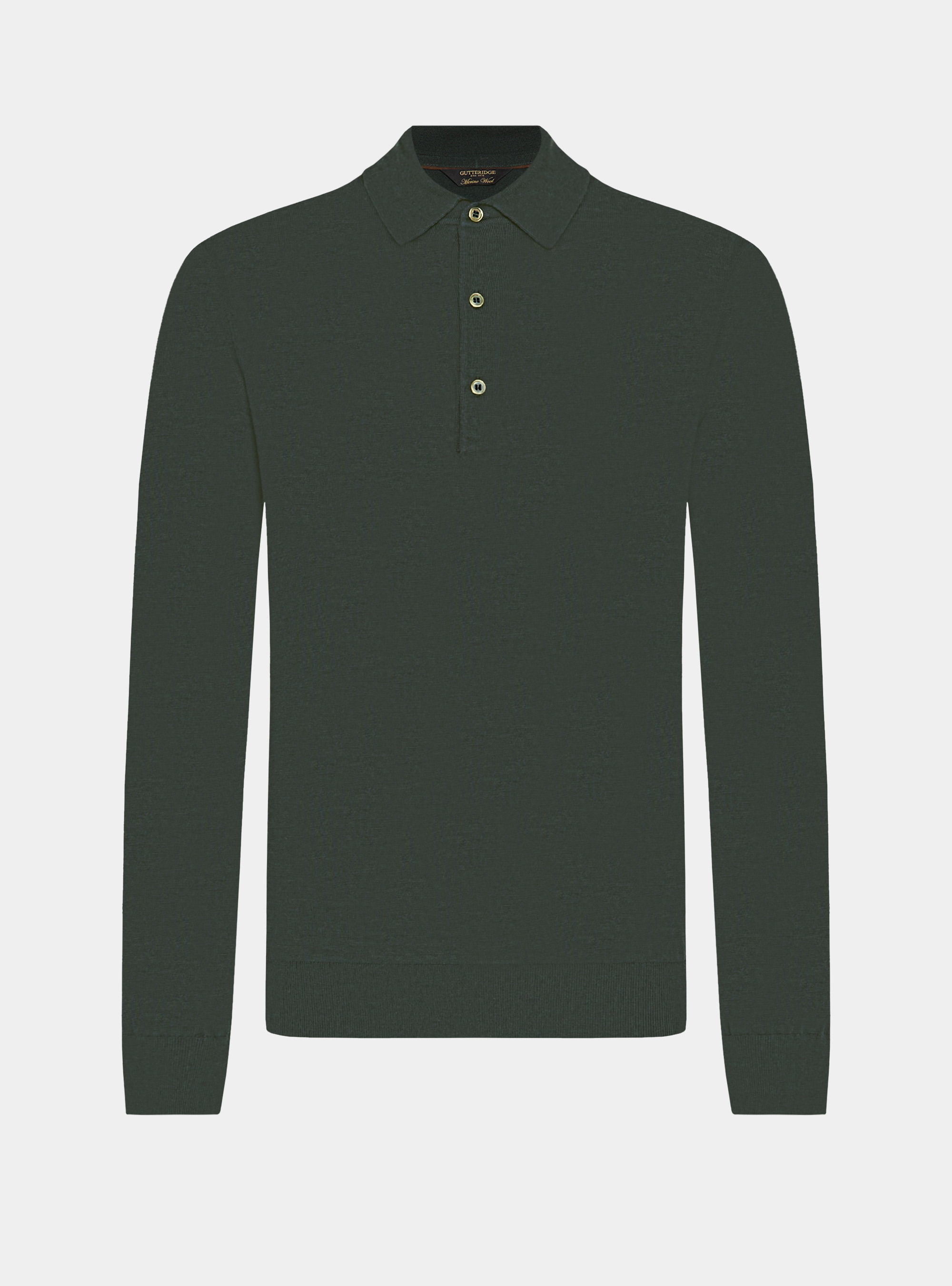 Polo in maglia in lana merino extrafine, MILITARE 0609C
