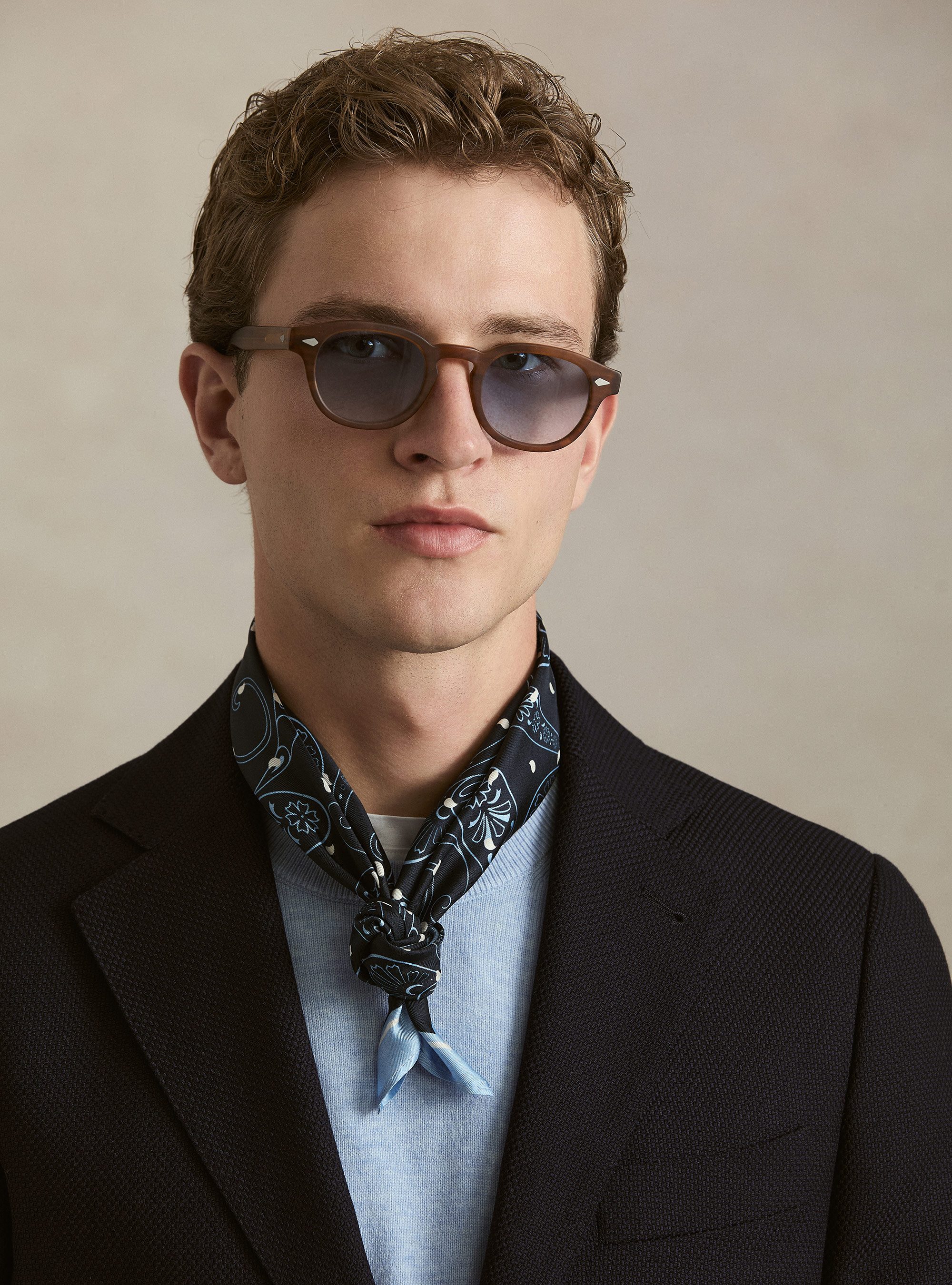 Giacca in lana hopsack, BLU NAVY