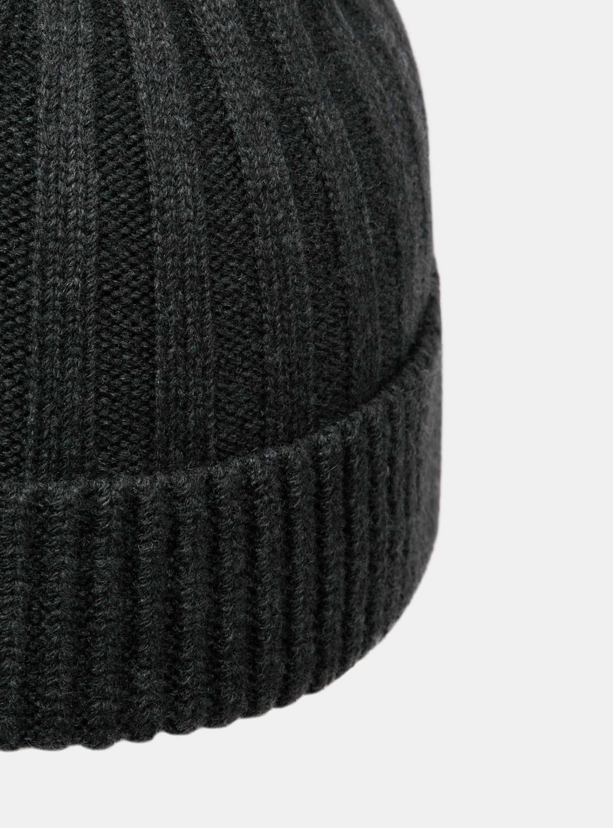 Cappello a costa inglese in misto cashmere, ASFALTO