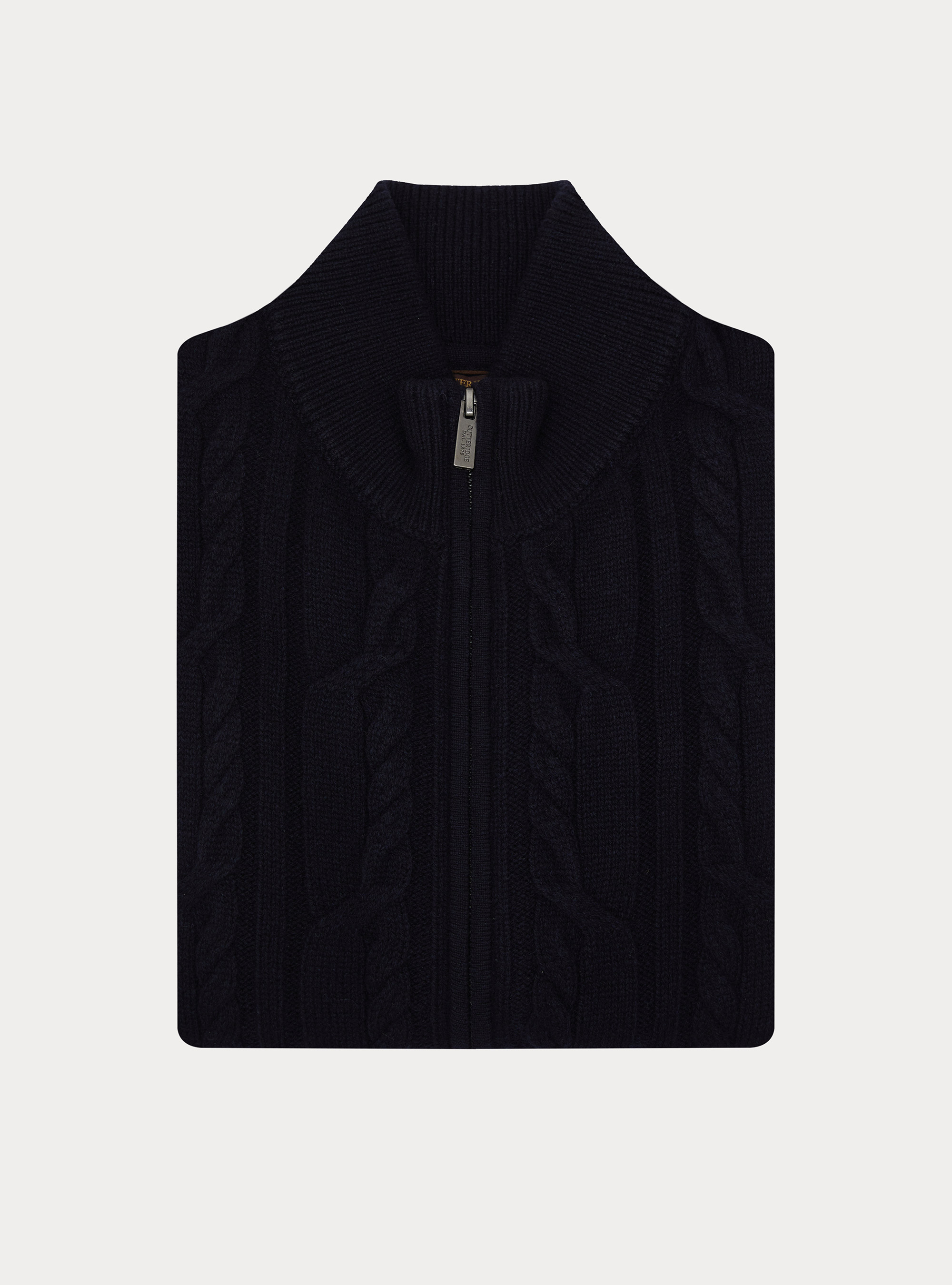 Cardigan a treccia in lana e cashmere, BLU NAVY