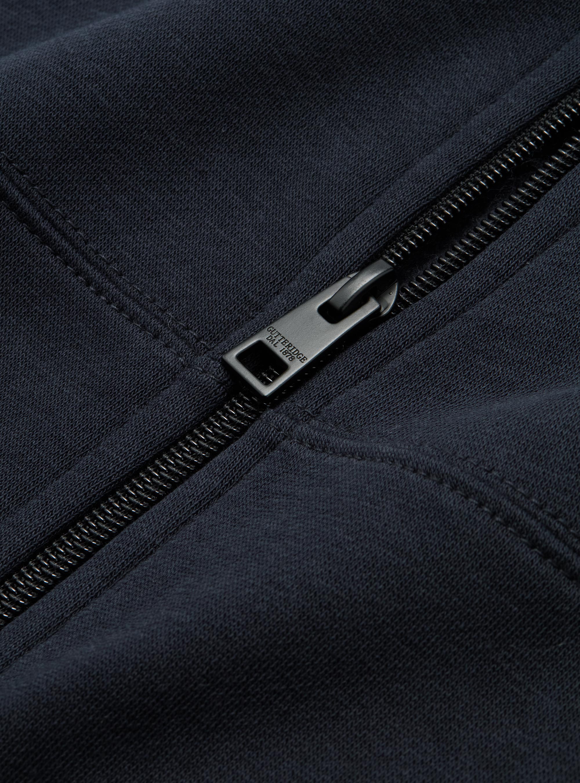 Felpa GT01 full zip in misto cotone, BLU NAVY