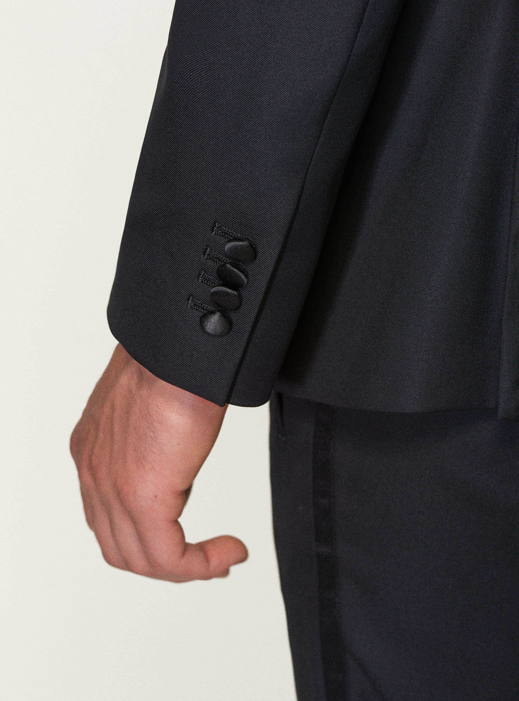Giacca smoking in pura lana superfine 110's Vitale Barberis Canonico, NERO