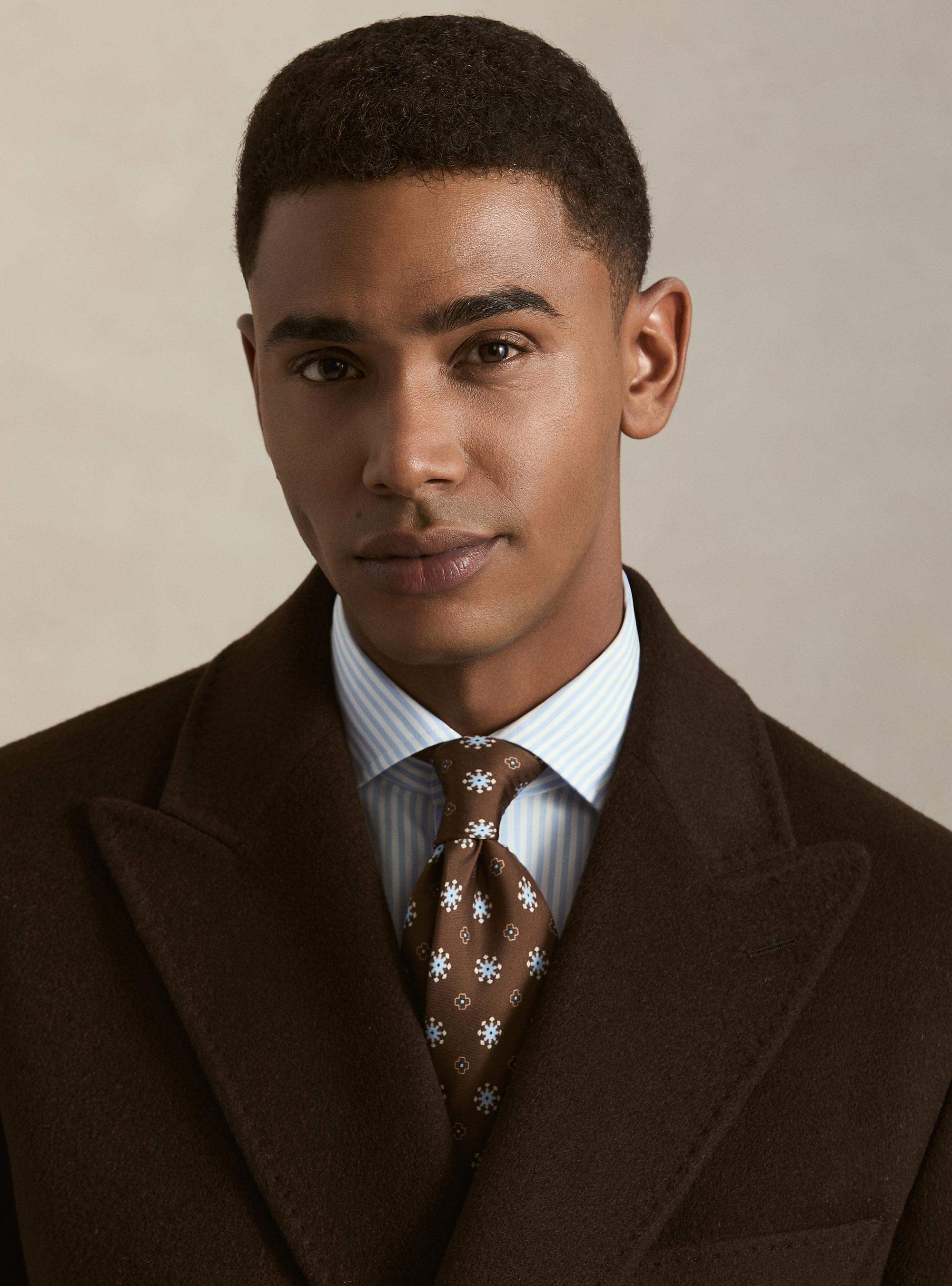 Cappotto doppiopetto in cashmere, MARRONE