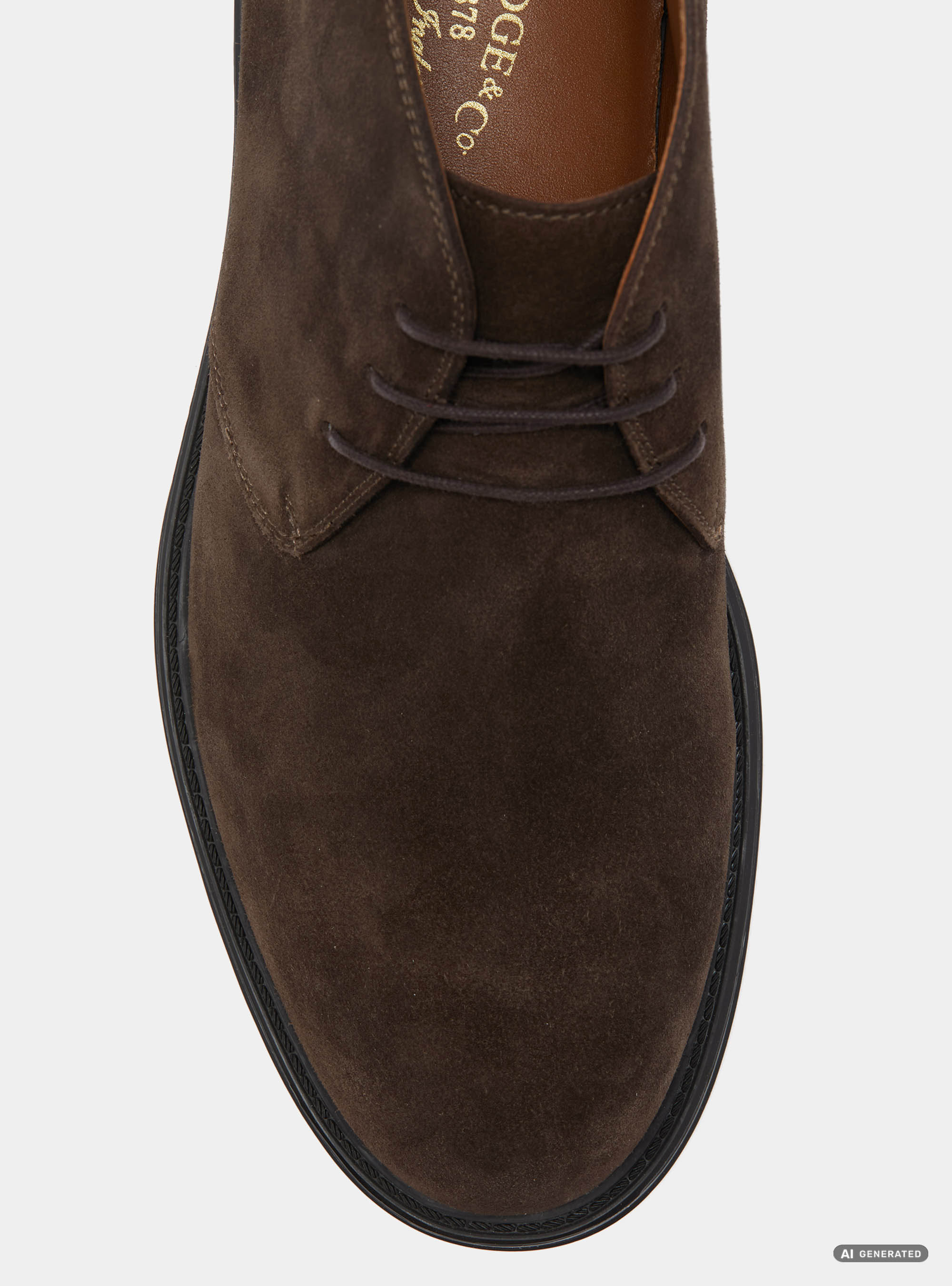 Polacchini in suede con suola in gomma, MARRONE