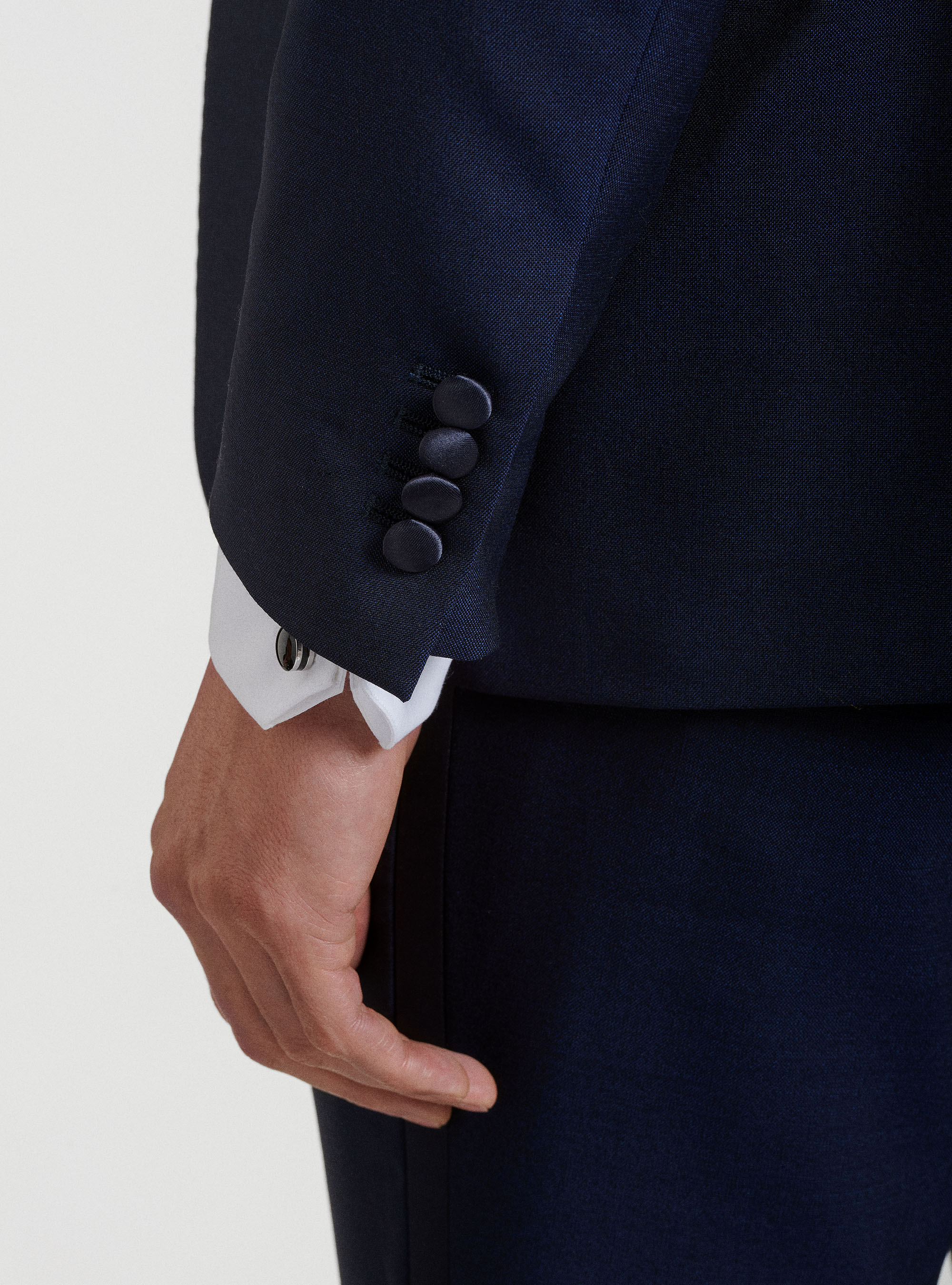 Giacca smoking in pura lana Vitale Barberis Canonico, BLU NAVY